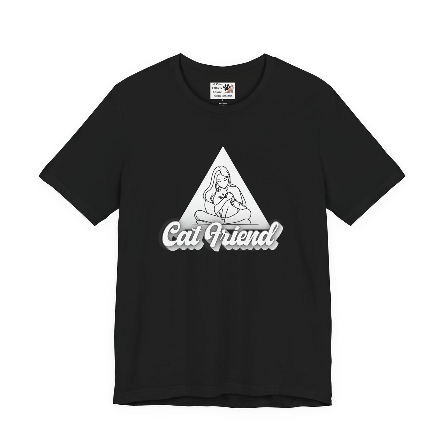 Trendy Cat Friend T-Shirt - (Unisex Jersey Short Sleeve Tee, Perfect Gift for Friends of Cats!)