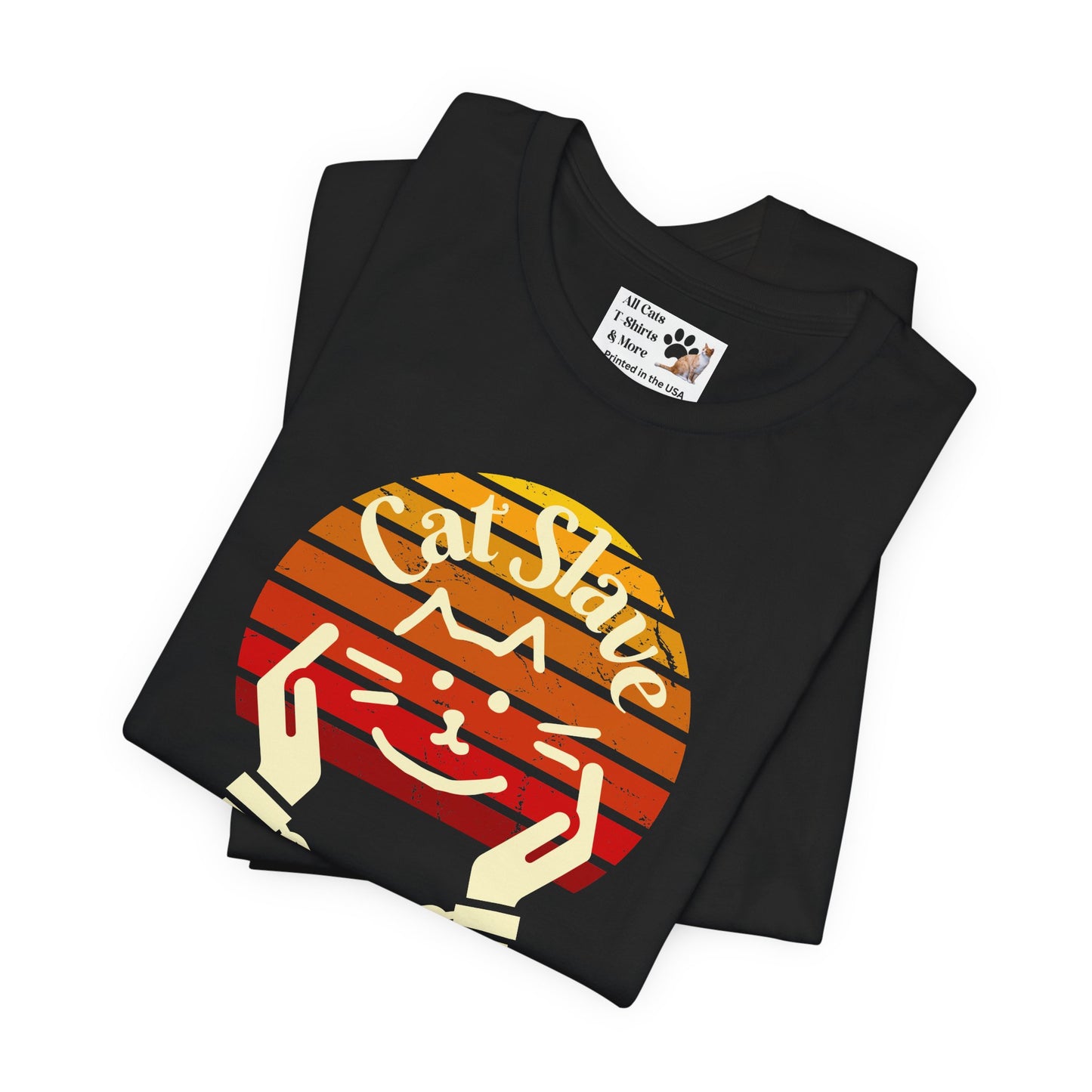 Cat Slave Vintage Sunset T-Shirt - (Unisex Jersey Tee - Casual & Trendy "Partly Distressed Style" Design)