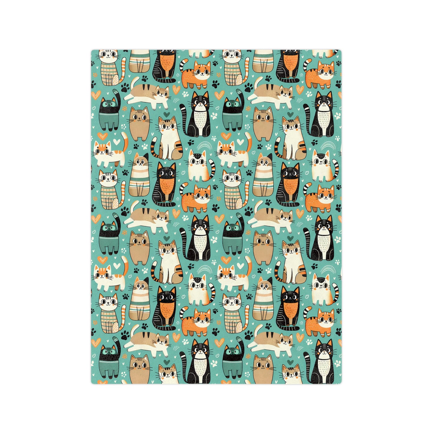 Cozy Cat Print Blanket - Soft Velveteen Microfiber Throw, Pet Lover Gift, Home Decor for Cat Lovers, Perfect for Cozy Nights