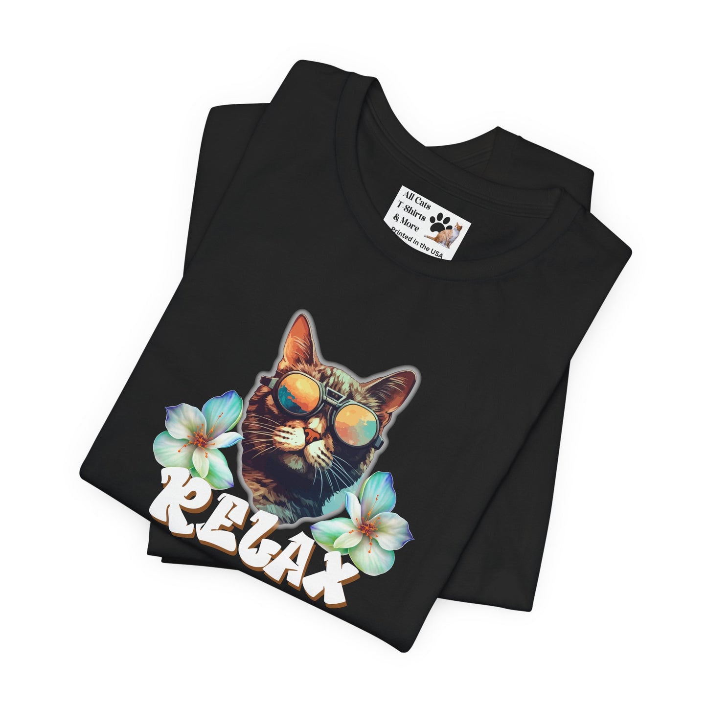 Relax Like a Cat T-Shirt (#4) - (Chill Cat Graphic Tee, Unisex Casual Wear, Gift for Cat Lovers)