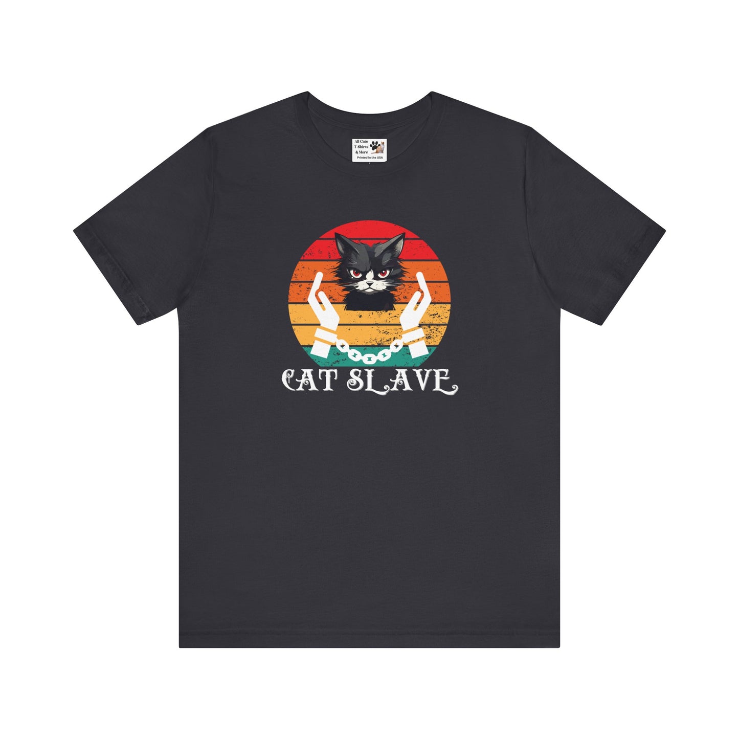 Cat Slave Vintage Sunset T-Shirt, Unisex Jersey Tee - Casual & Trendy "Distressed Grunge Style" Design