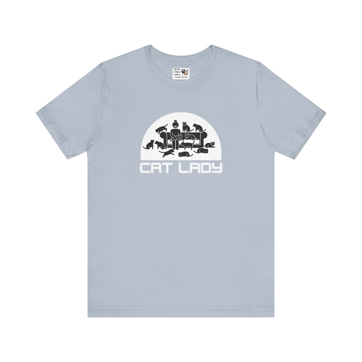 Cute Cat Lady T-Shirt - (Unisex Jersey Tee - Perfect Gift for Cat Moms!)