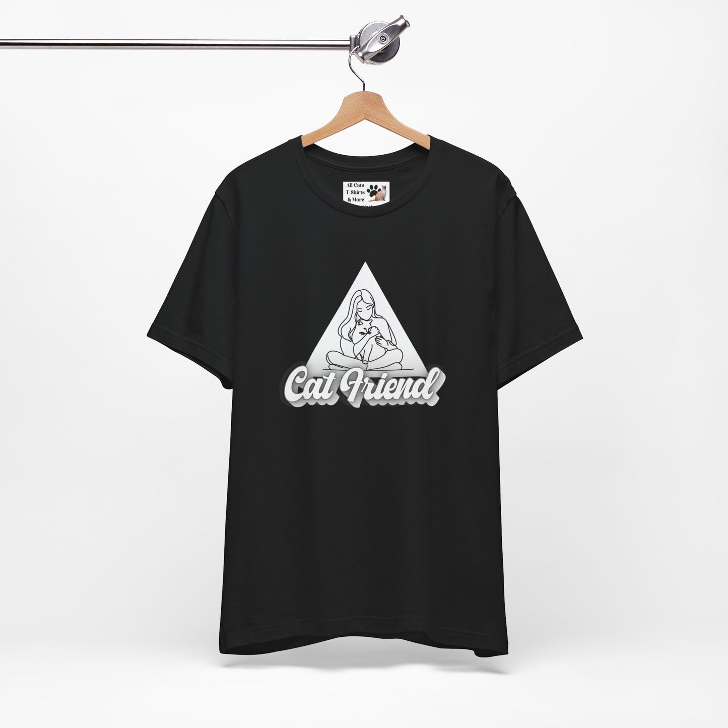 Trendy Cat Friend T-Shirt - (Unisex Jersey Short Sleeve Tee, Perfect Gift for Friends of Cats!)