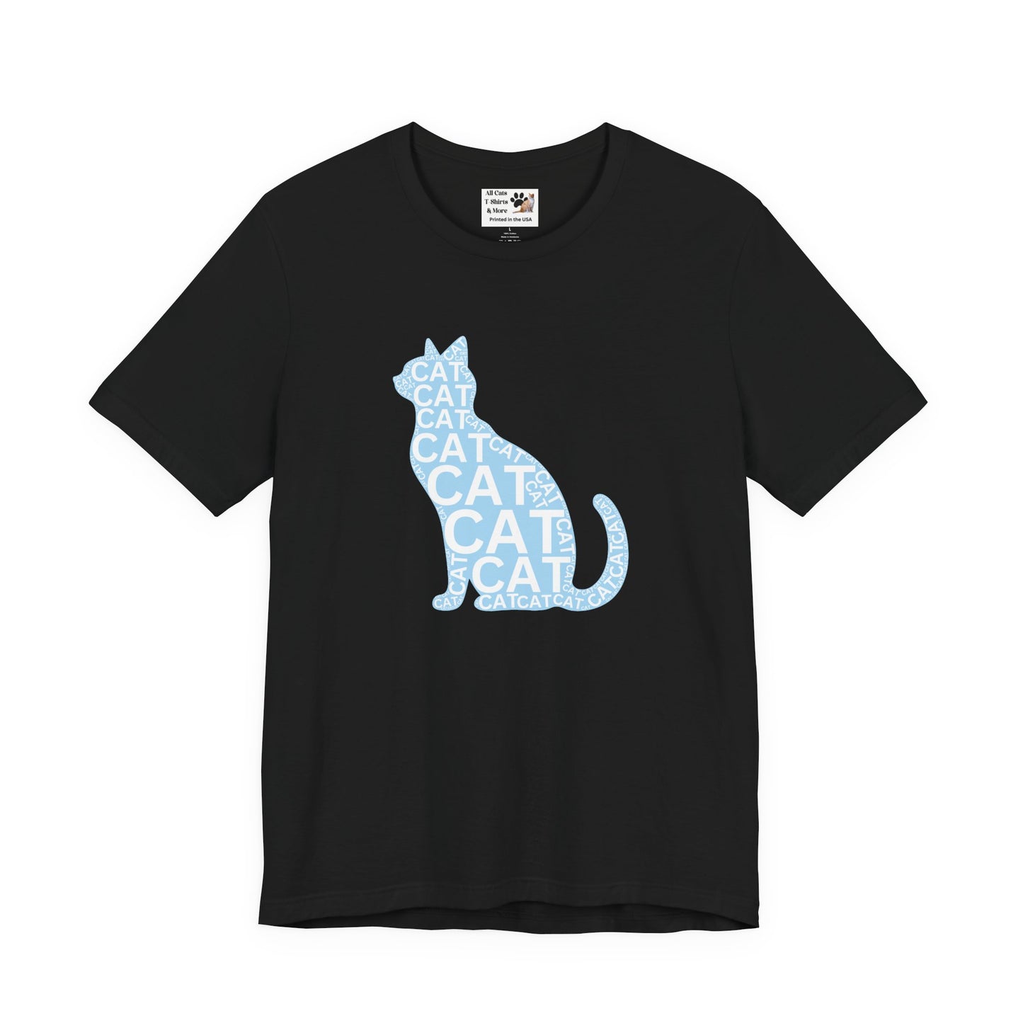 "CAT in a Cat, T-Shirt" - (Playful Blue Cat Design, Cat Lover Unisex Jersey Short Sleeve Tee - Purr-fect Gift!)