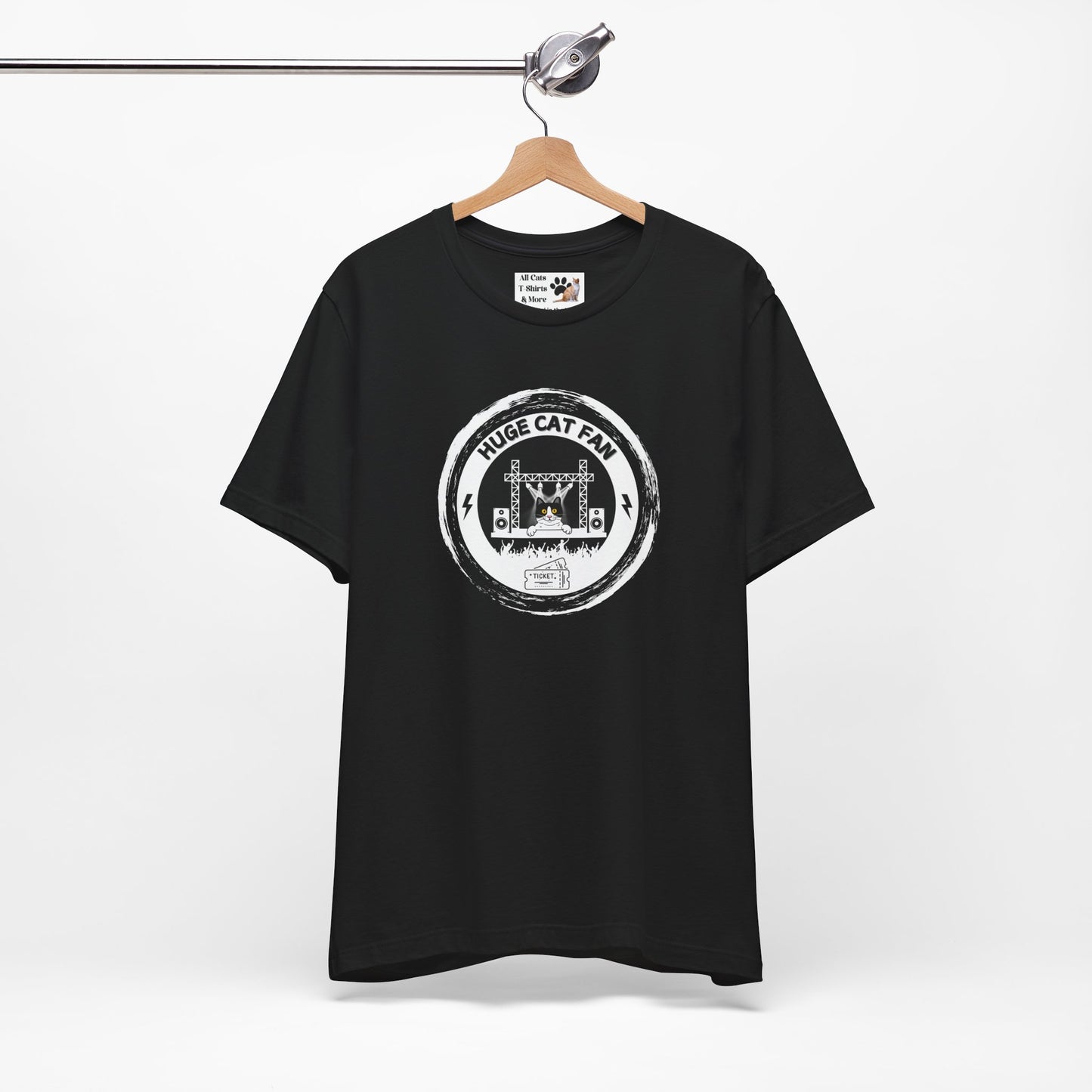 Huge Cat Fan "Brushed Circle Style" T-Shirt - (Fun Unisex Jersey Cat Lover Tee)