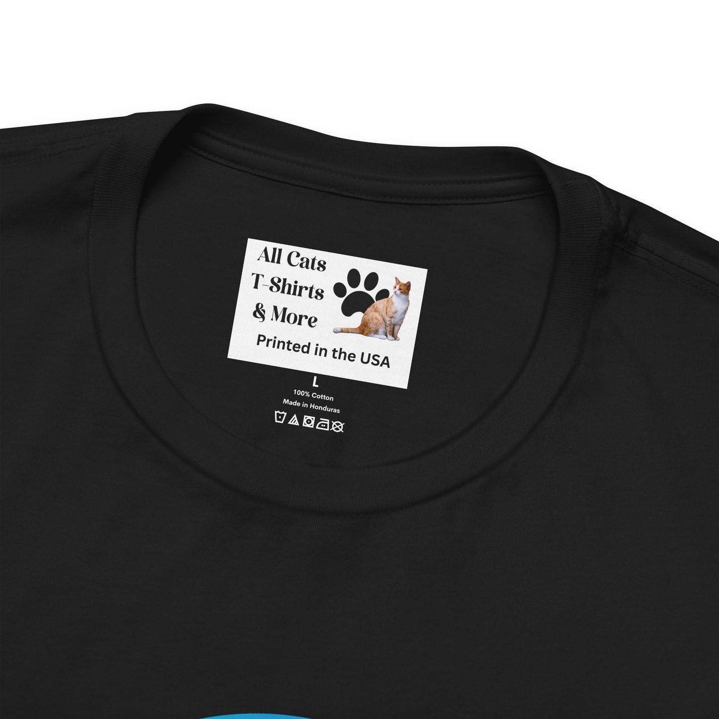Personal Chef for Cats T-Shirt - (#9 - B/W Cat & Chef Silhouette Blue Purple Design - Unisex Jersey Tee ā Perfect for Cat Care Givers!)