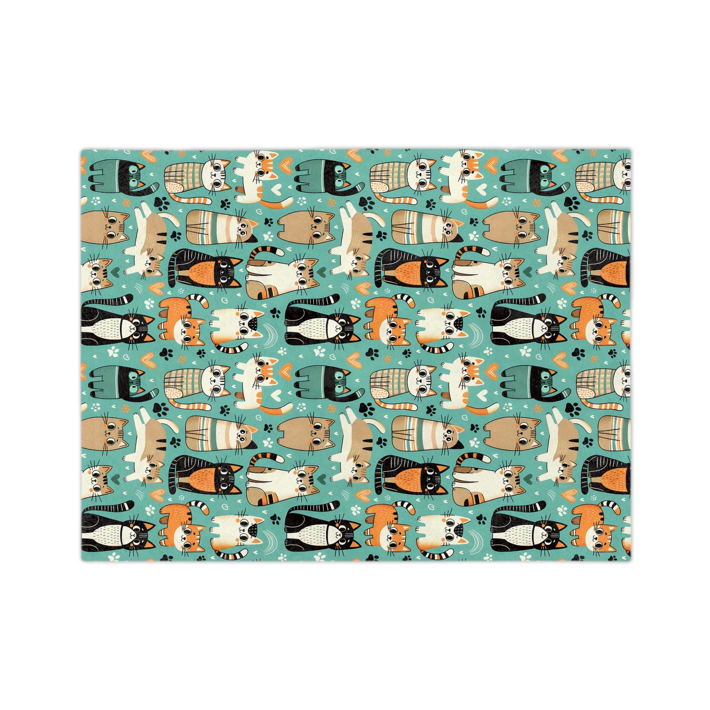 Cozy Cat Print Blanket - Soft Velveteen Microfiber Throw, Pet Lover Gift, Home Decor for Cat Lovers, Perfect for Cozy Nights