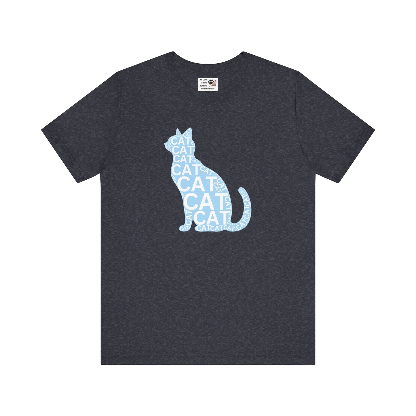 "CAT in a Cat, T-Shirt" - (Playful Blue Cat Design, Cat Lover Unisex Jersey Short Sleeve Tee - Purr-fect Gift!)