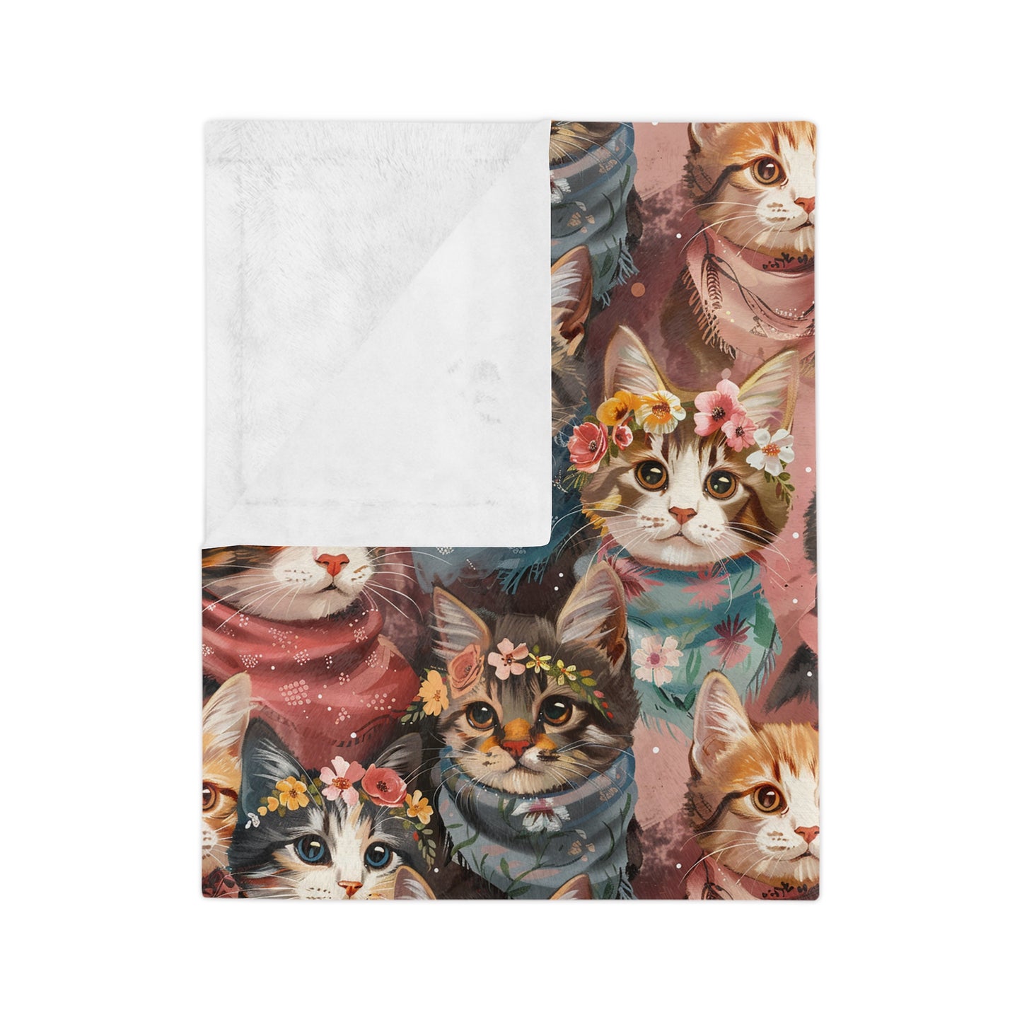 Cozy Cat Blanket - Soft Velveteen Microfiber Blanket, Pet Lovers Gift, Home Decor, Cat-Themed Gift, Warm Throw for All Occasions