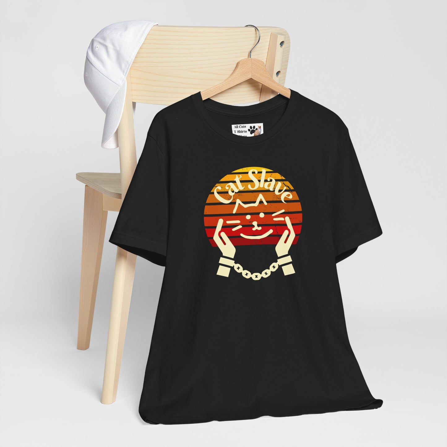 Cat Slave Vintage Sunset T-Shirt - (Unisex Jersey Tee - Casual & Trendy "Partly Distressed Style" Design)