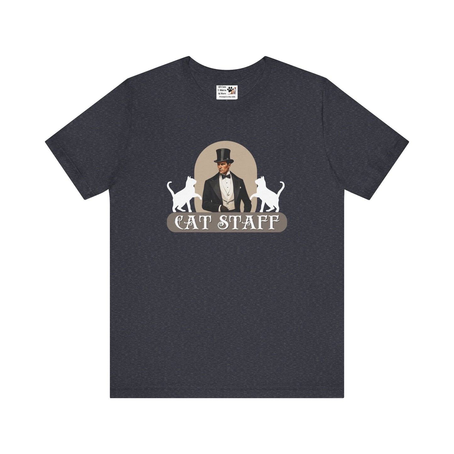Cat Staff T-Shirt - ("Victorian Era Style" - Unisex Jersey Tee - Perfect for Cat Lovers)