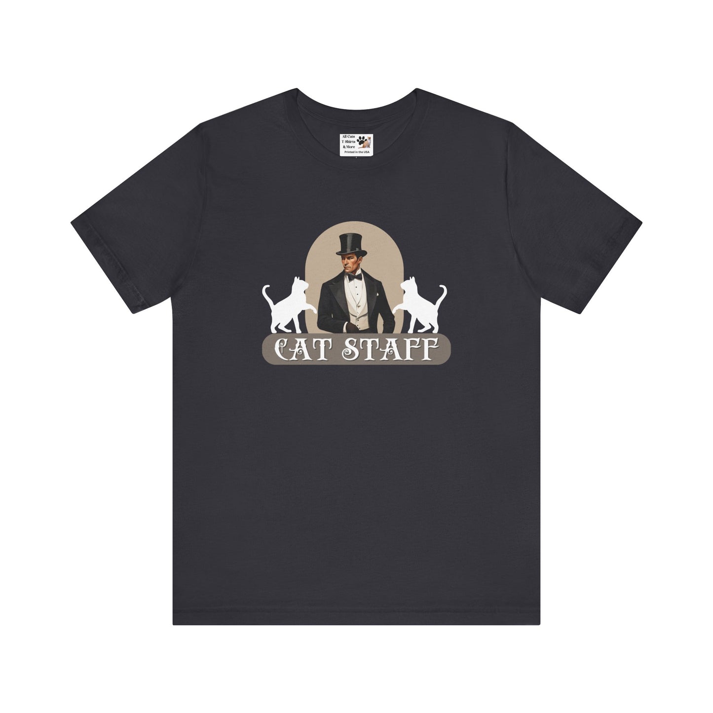Cat Staff T-Shirt - ("Victorian Era Style" - Unisex Jersey Tee - Perfect for Cat Lovers)