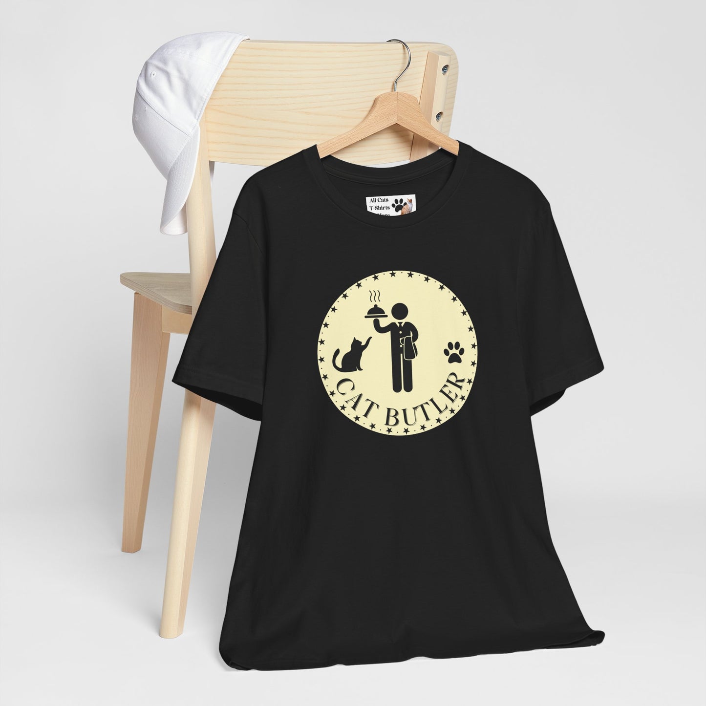 Cat Butler T-Shirt - (Unisex Jersey Tee - Perfect for Cat Lovers)