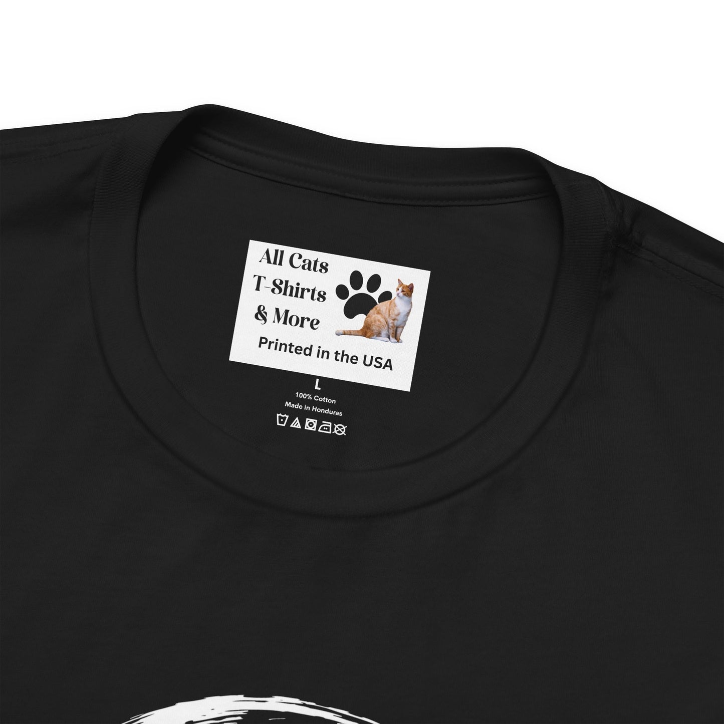 Huge Cat Fan "Brushed Circle Style" T-Shirt - (Fun Unisex Jersey Cat Lover Tee)