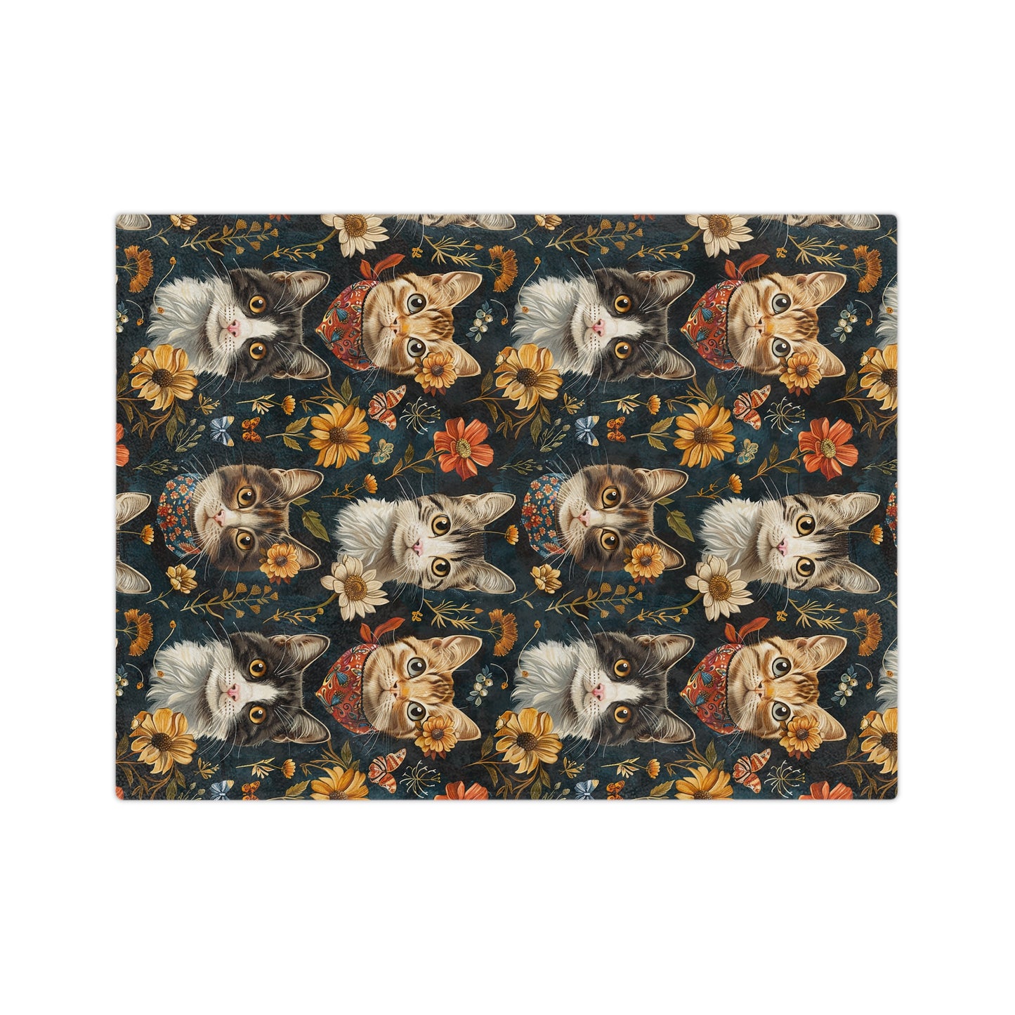 Cozy Cat-Themed Velveteen Blanket for Cat Lovers, Cute Gift for Pet Owners, Home Decor, Perfect for Snuggling or Picnics