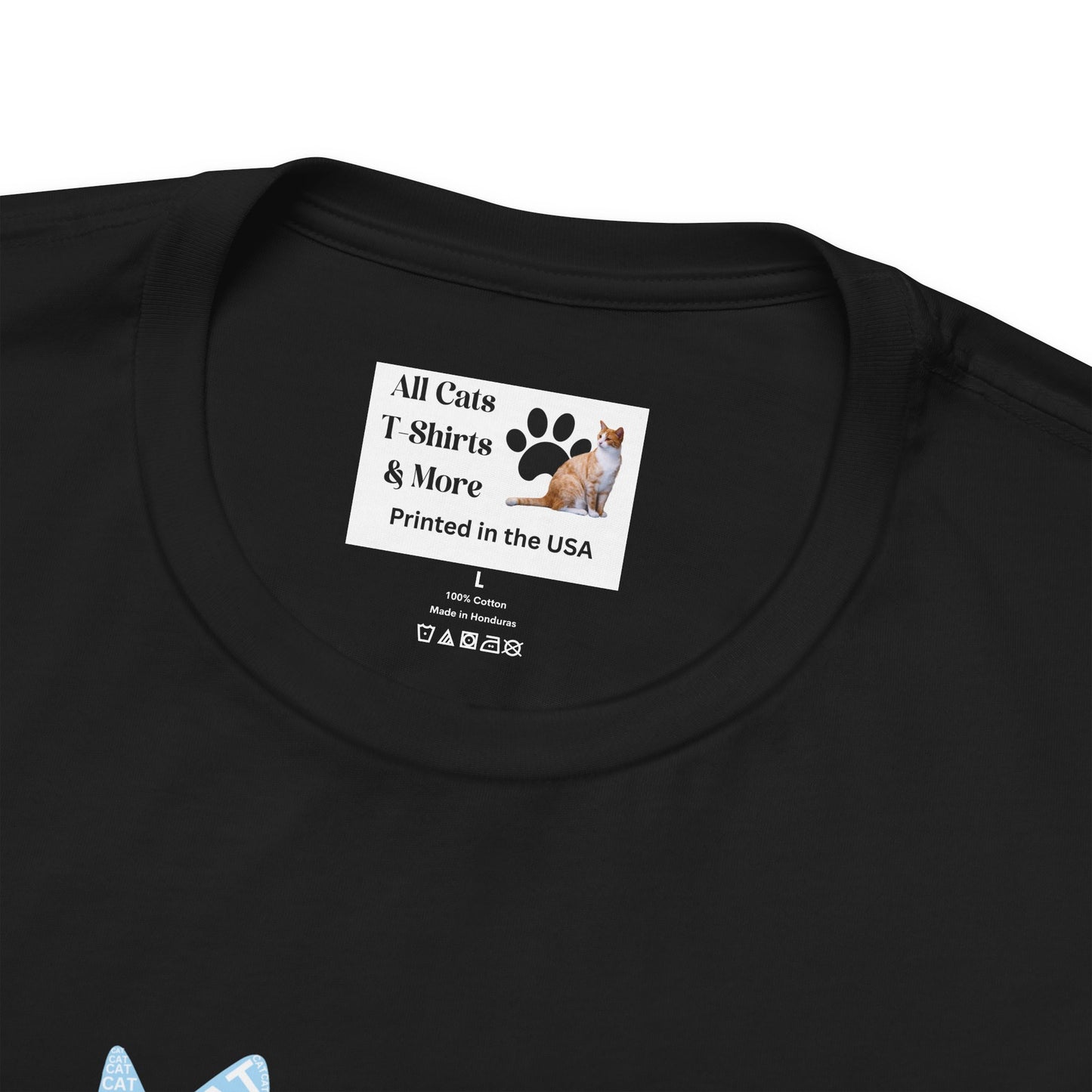 "CAT in a Cat, T-Shirt" - (Playful Blue Cat Design, Cat Lover Unisex Jersey Short Sleeve Tee - Purr-fect Gift!)