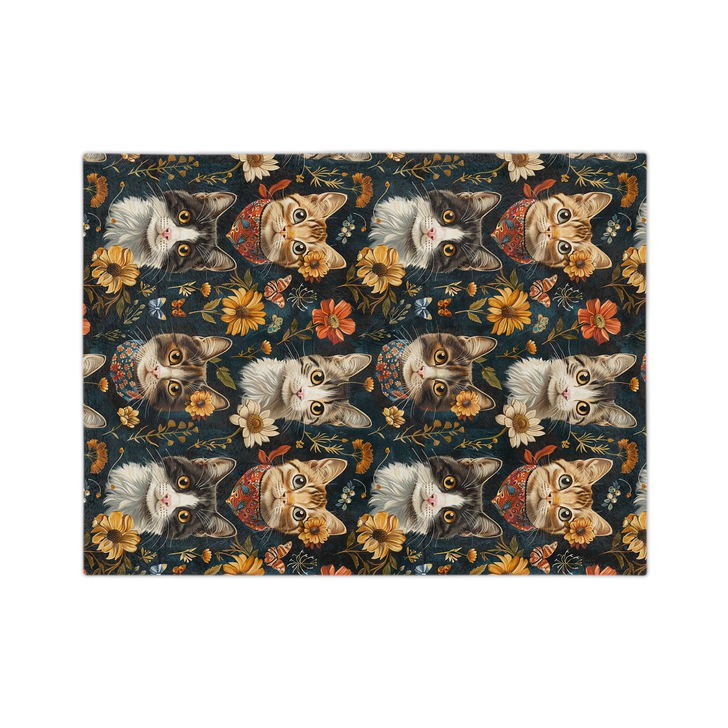 Cozy Cat-Themed Velveteen Blanket for Cat Lovers, Cute Gift for Pet Owners, Home Decor, Perfect for Snuggling or Picnics