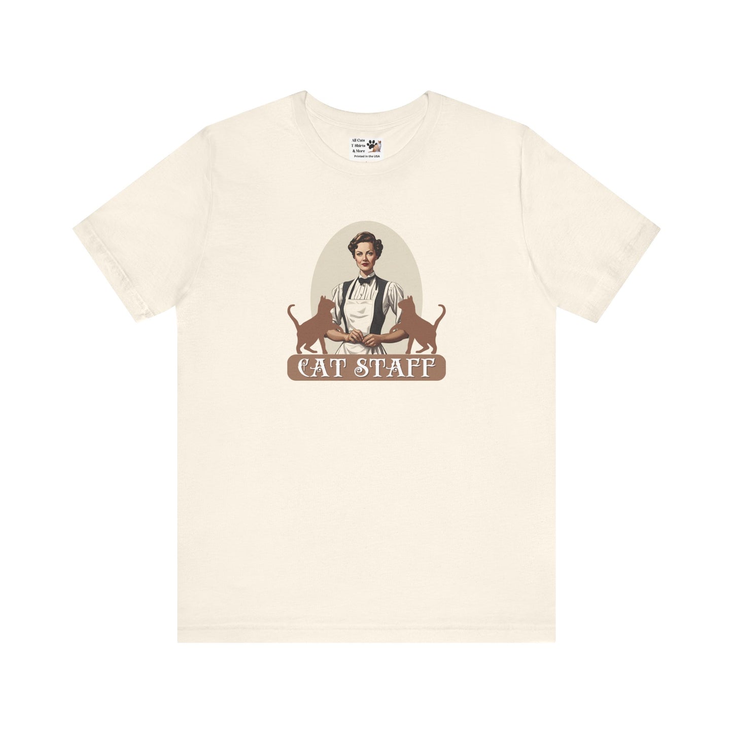 Cat Staff T-Shirt - ("Victorian Era Style" - Unisex Jersey Tee - Perfect for Cat Lovers)