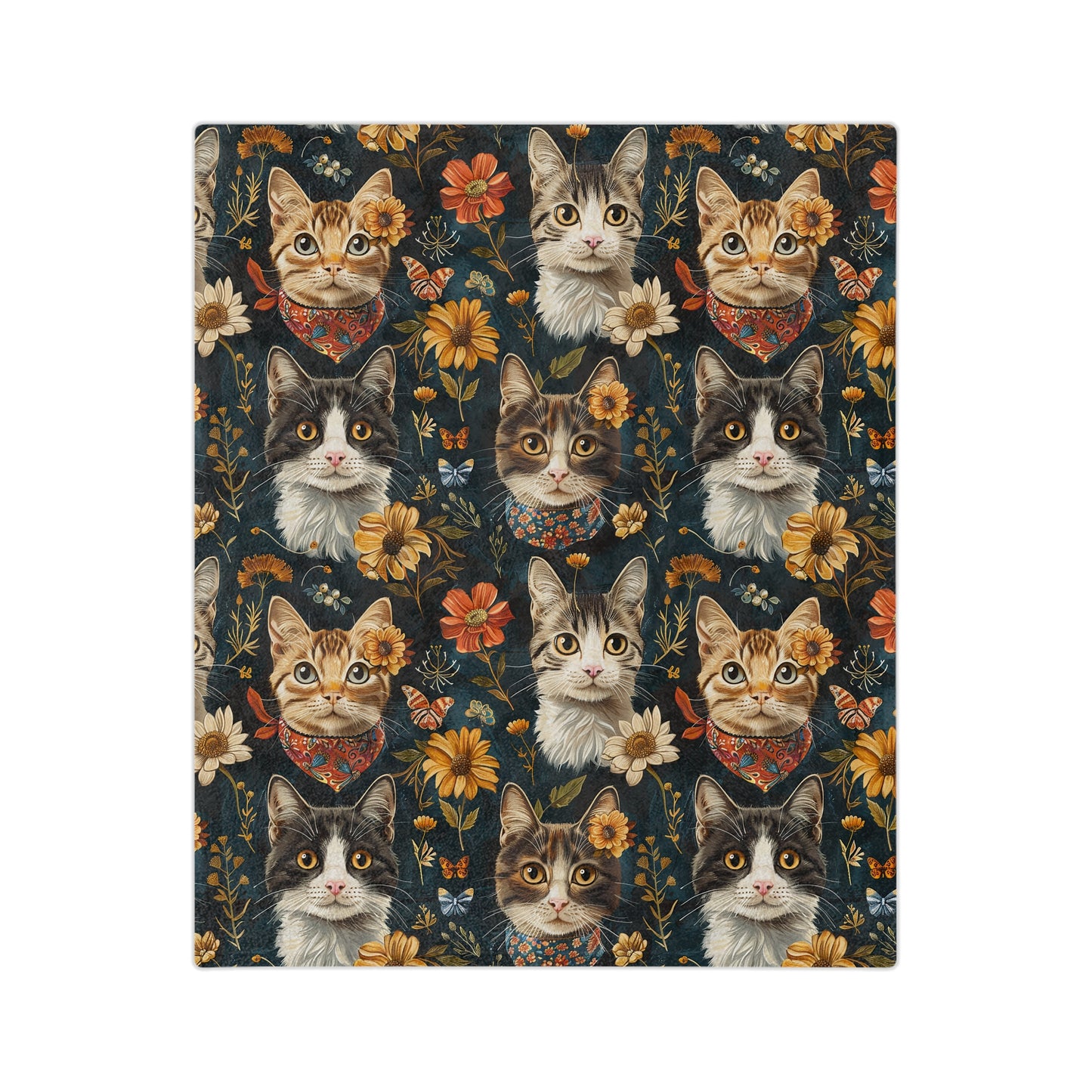 Cozy Cat-Themed Velveteen Blanket for Cat Lovers, Cute Gift for Pet Owners, Home Decor, Perfect for Snuggling or Picnics