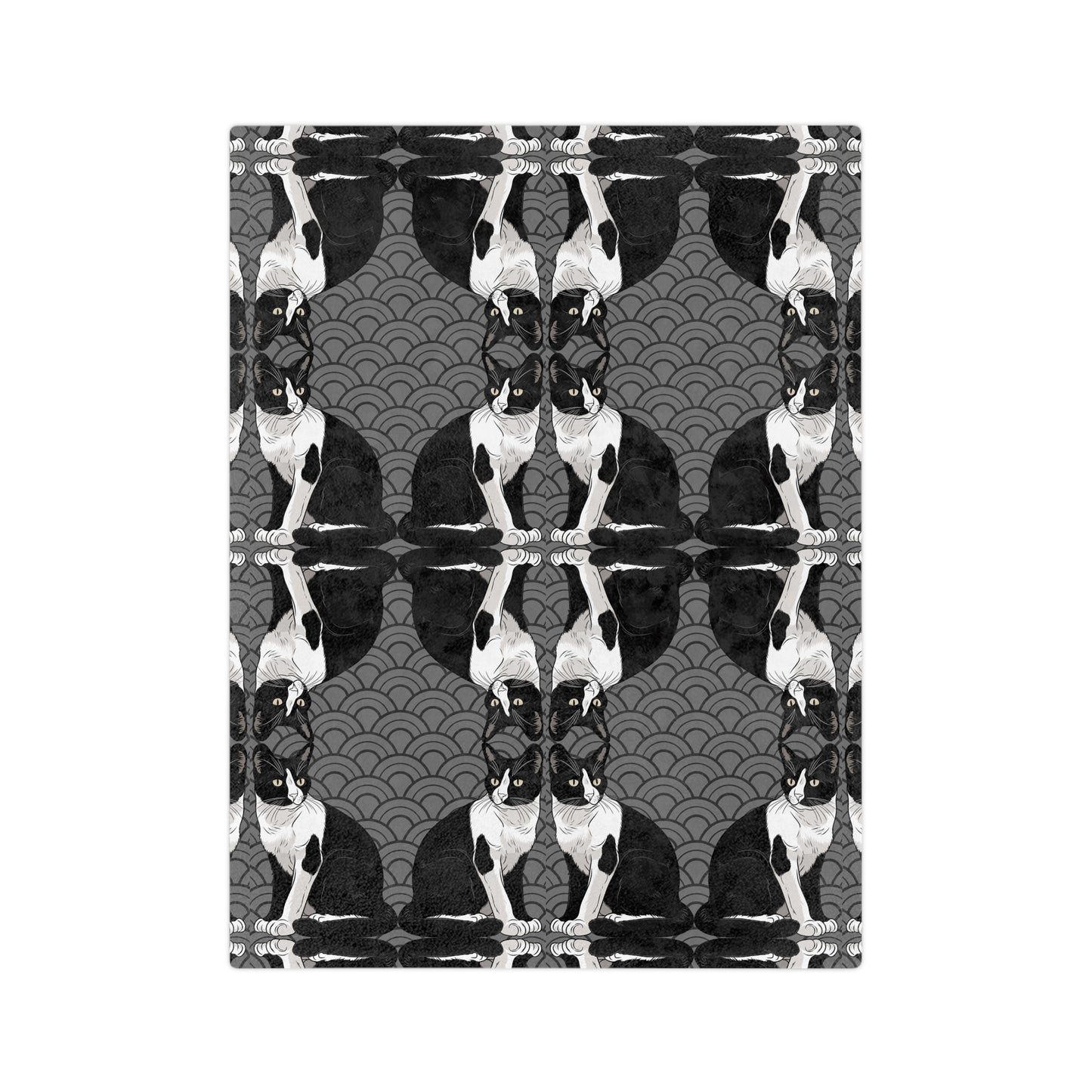 Cozy "Mirrored Image" Cat-Themed Velveteen Blanket for Cat Lovers, Cute Gift for Pet Owners, Home Decor, Perfect for Snuggling or Picnics