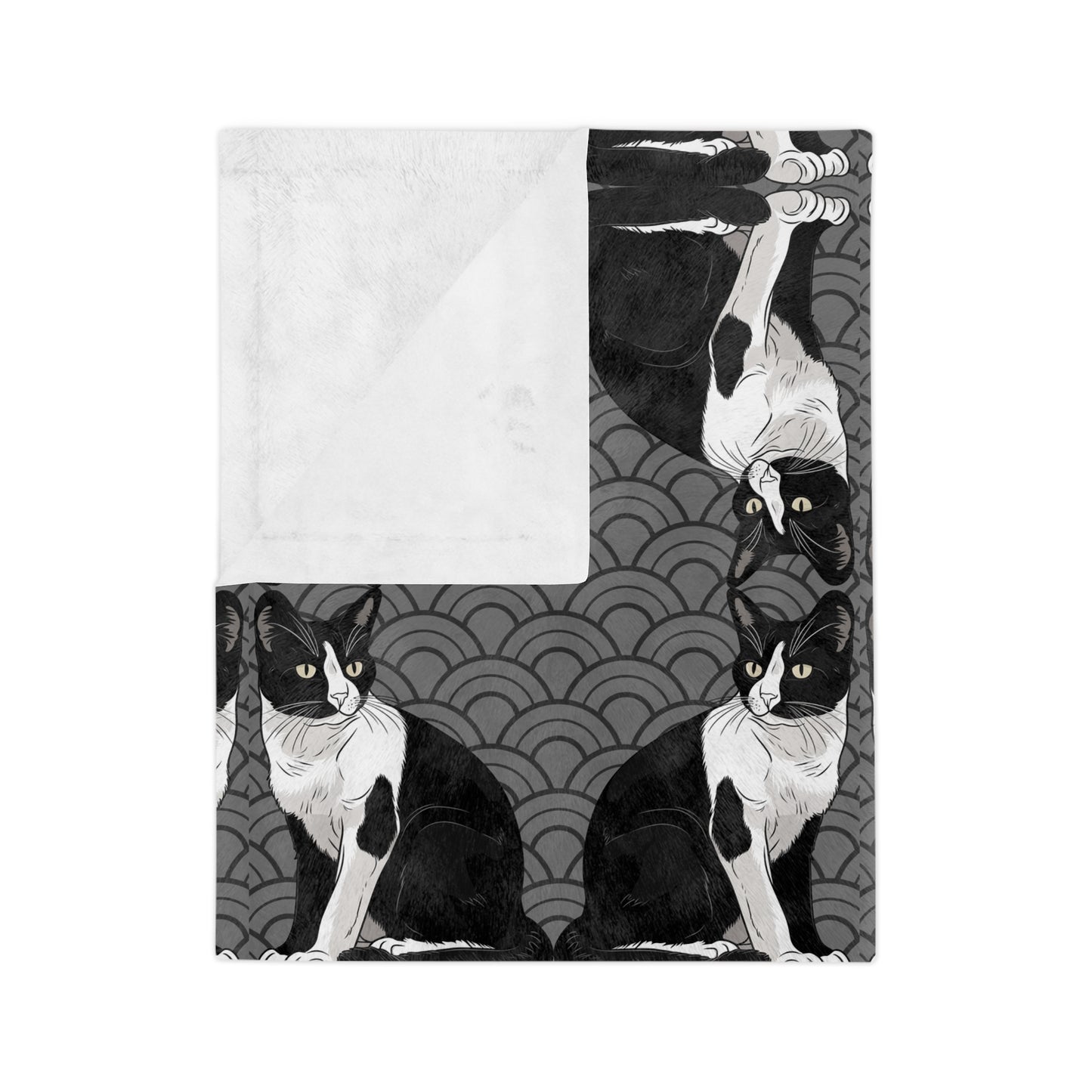 Cozy "Mirrored Image" Cat-Themed Velveteen Blanket for Cat Lovers, Cute Gift for Pet Owners, Home Decor, Perfect for Snuggling or Picnics