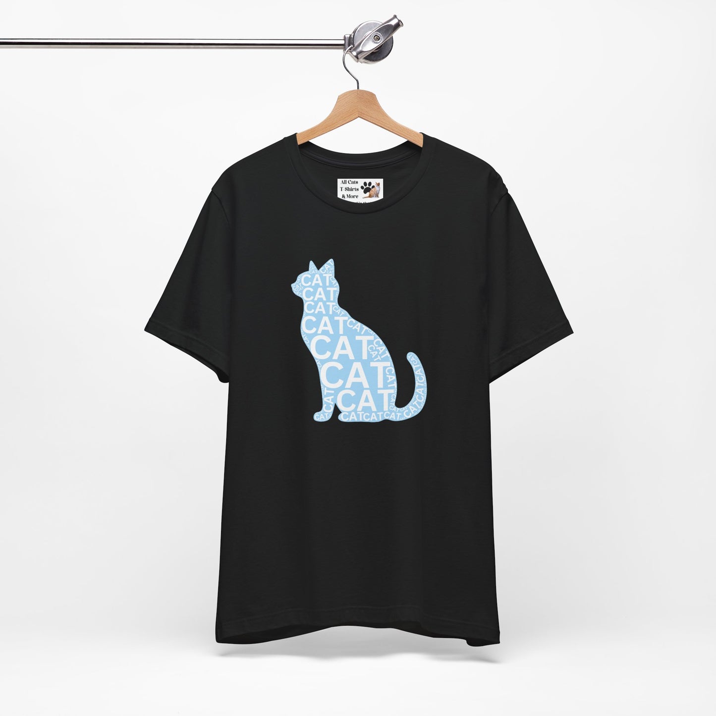 "CAT in a Cat, T-Shirt" - (Playful Blue Cat Design, Cat Lover Unisex Jersey Short Sleeve Tee - Purr-fect Gift!)