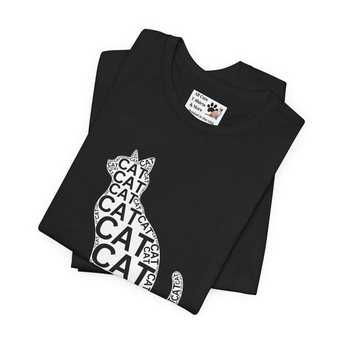 "CAT in a Cat, T-Shirt" - (Playful Black & White Cat Design, Cat Lover Unisex Jersey Short Sleeve Tee - Purr-fect Gift!)