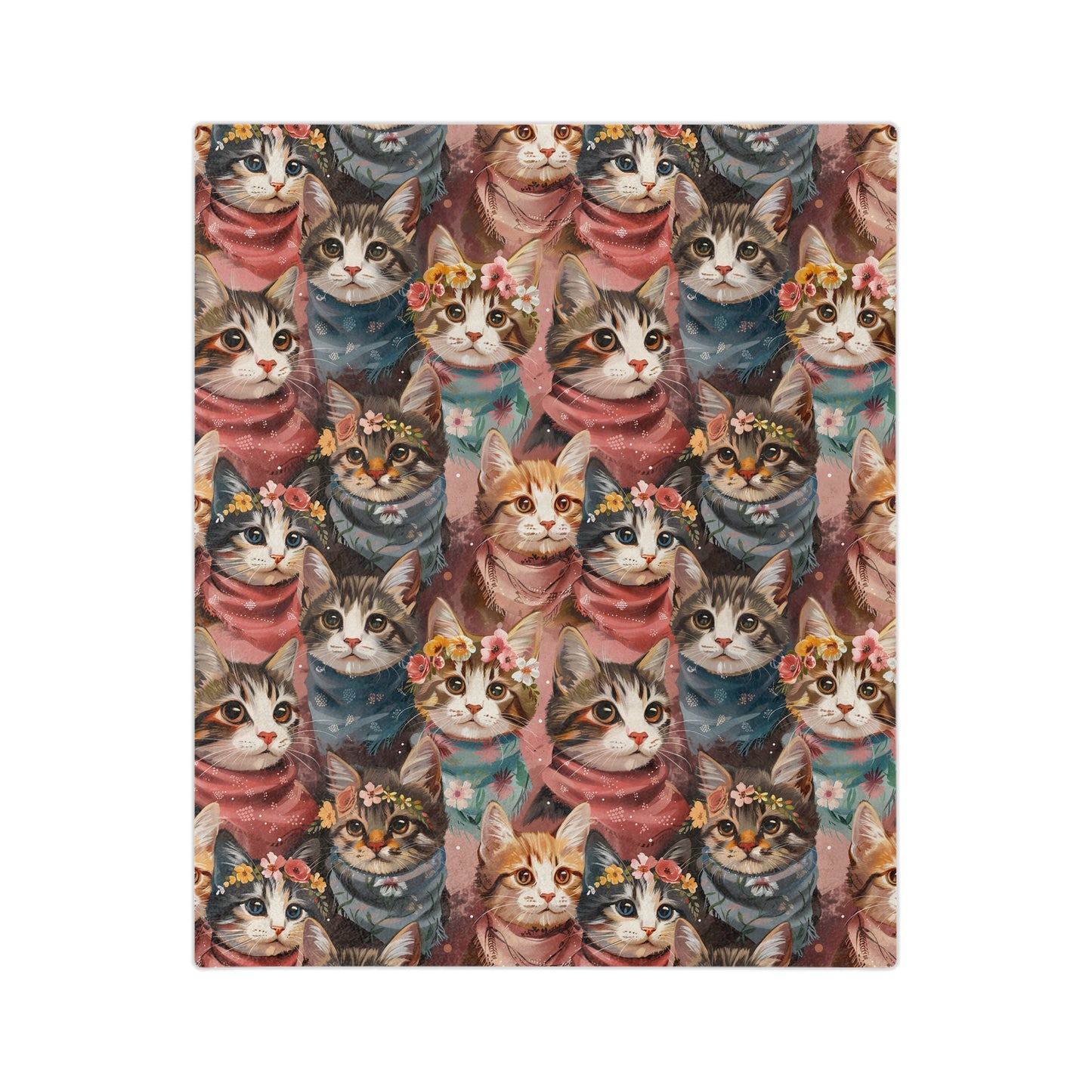 Cozy Cat Blanket - Soft Velveteen Microfiber Blanket, Pet Lovers Gift, Home Decor, Cat-Themed Gift, Warm Throw for All Occasions