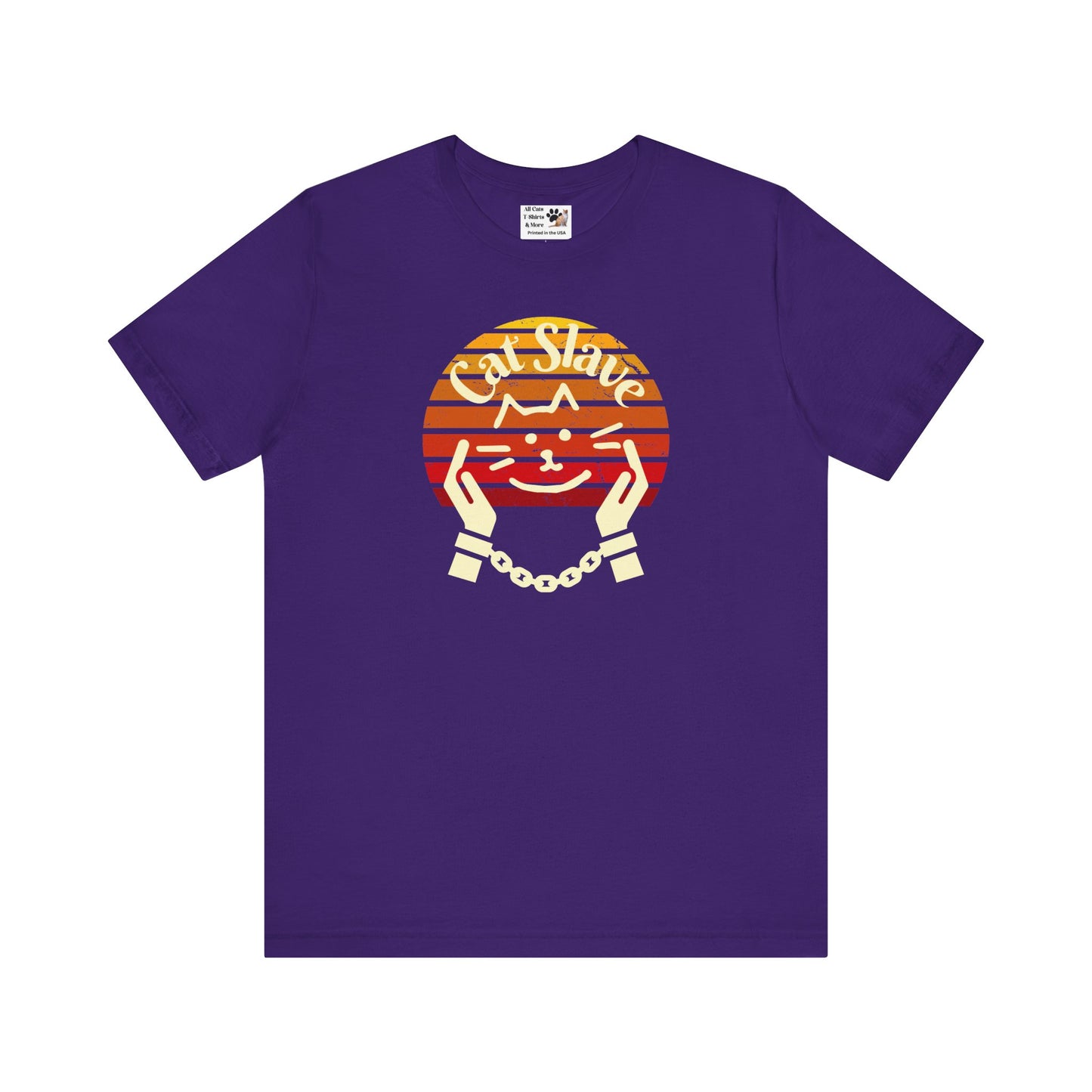 Cat Slave Vintage Sunset T-Shirt - (Unisex Jersey Tee - Casual & Trendy "Partly Distressed Style" Design)