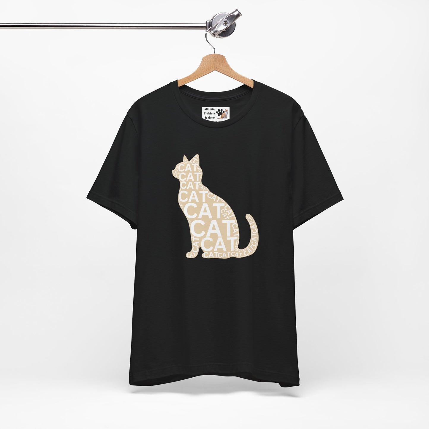 "CAT in a Cat, T-Shirt" - (Playful Beige Cat Design, Cat Lover Unisex Jersey Short Sleeve Tee - Purr-fect Gift!)