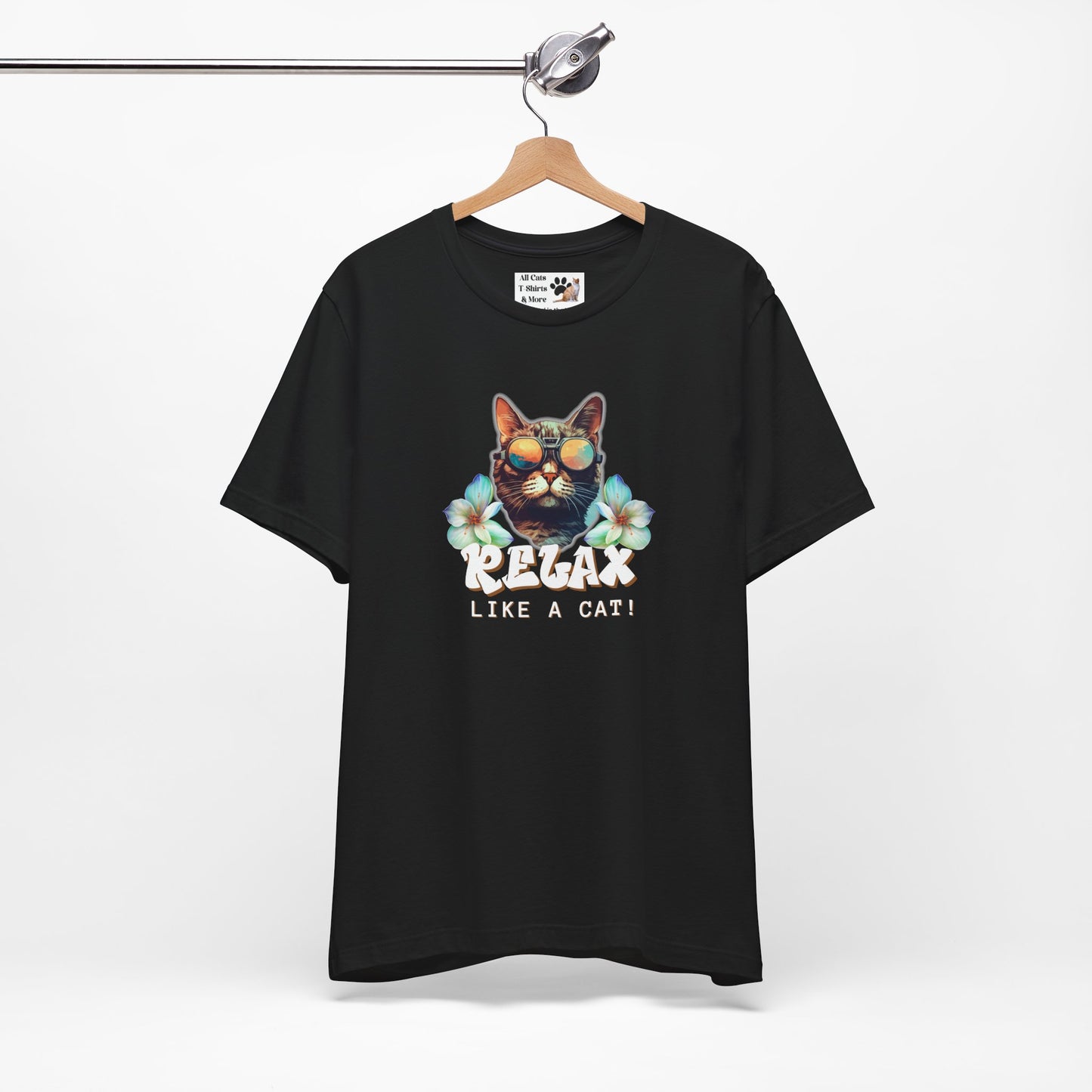 Relax Like a Cat T-Shirt (#4) - (Chill Cat Graphic Tee, Unisex Casual Wear, Gift for Cat Lovers)