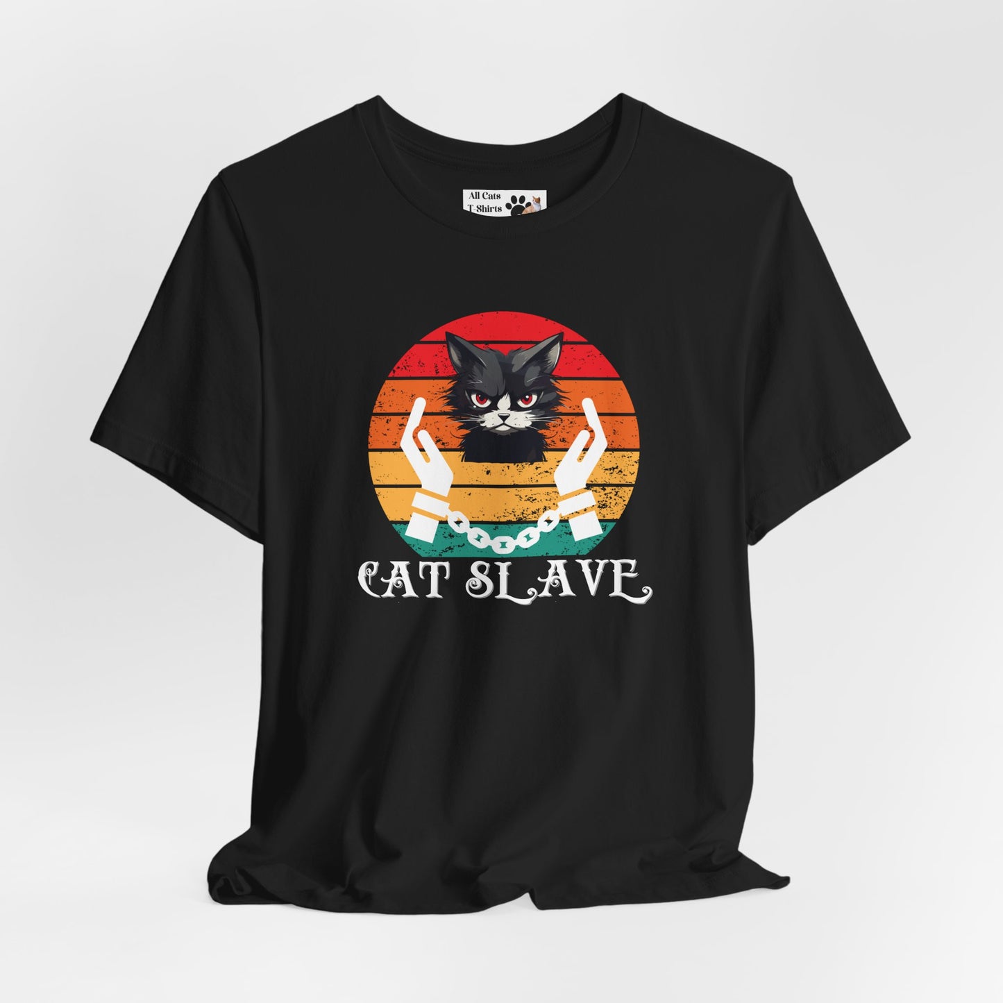 Cat Slave Vintage Sunset T-Shirt, Unisex Jersey Tee - Casual & Trendy "Distressed Grunge Style" Design
