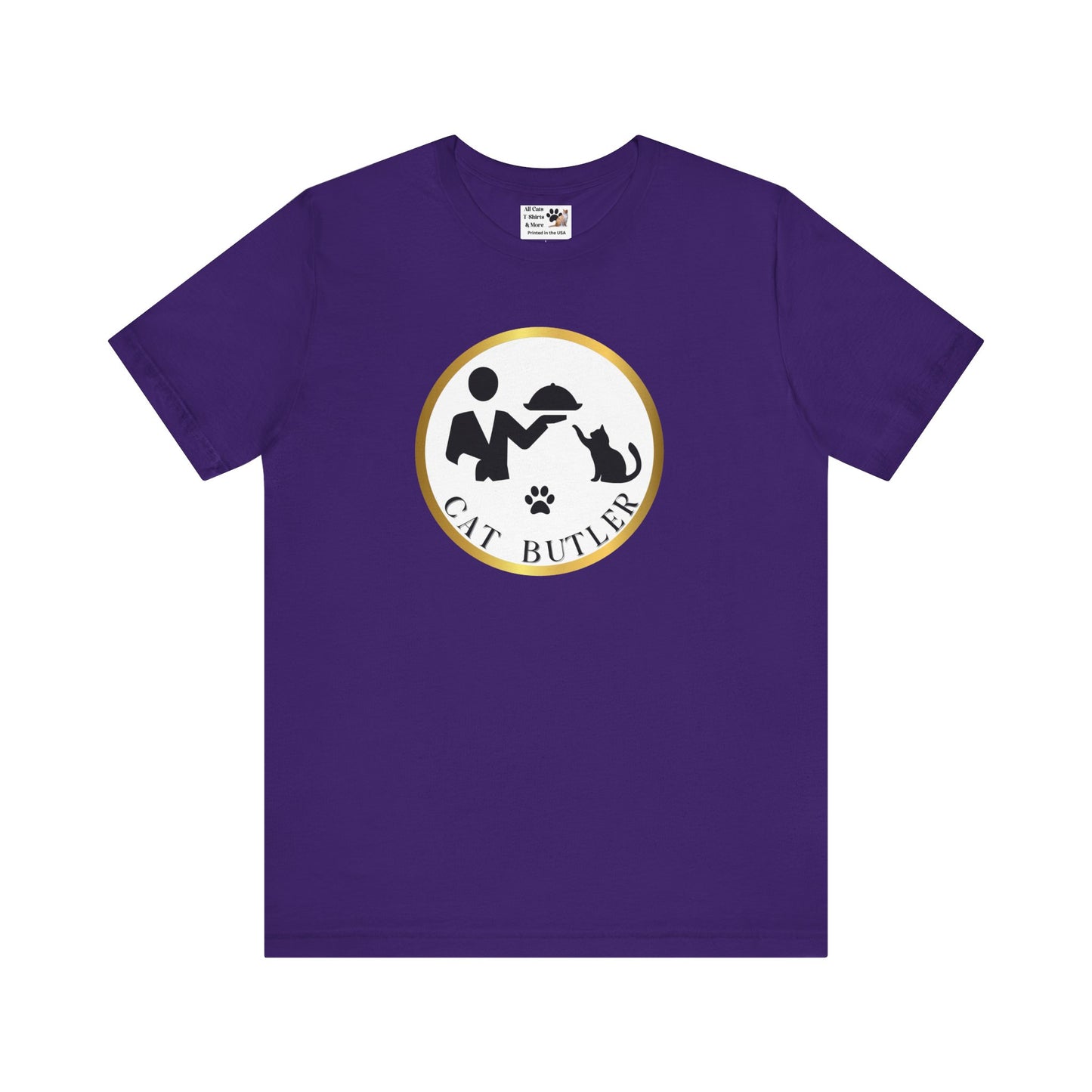 "Cat Butler" Design T-Shirt - (Unisex Jersey Short Sleeve Tee - Perfect Gift for Cat Lovers!)