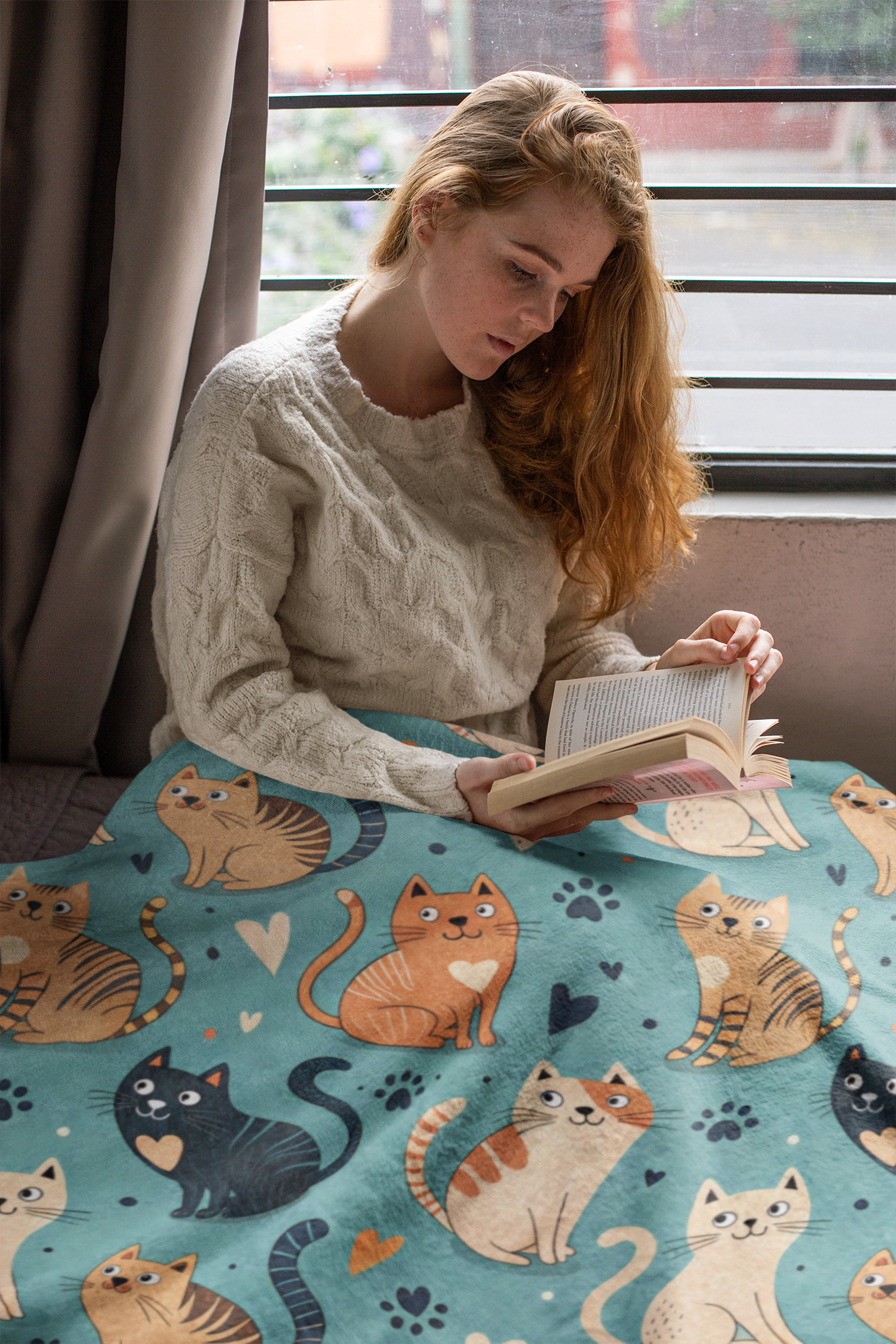 Cozy Cat Blanket - Perfect for Cat Lovers, Cat Print Microfiber Throw, Birthday Gift, Pet Lovers Home Decor, Warm Plush Blanket