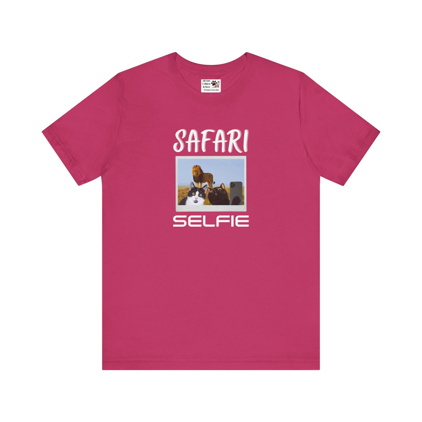 Safari Selfie T-Shirt - (Funny Cats Taking a Selfie, Cat Fan Tee)