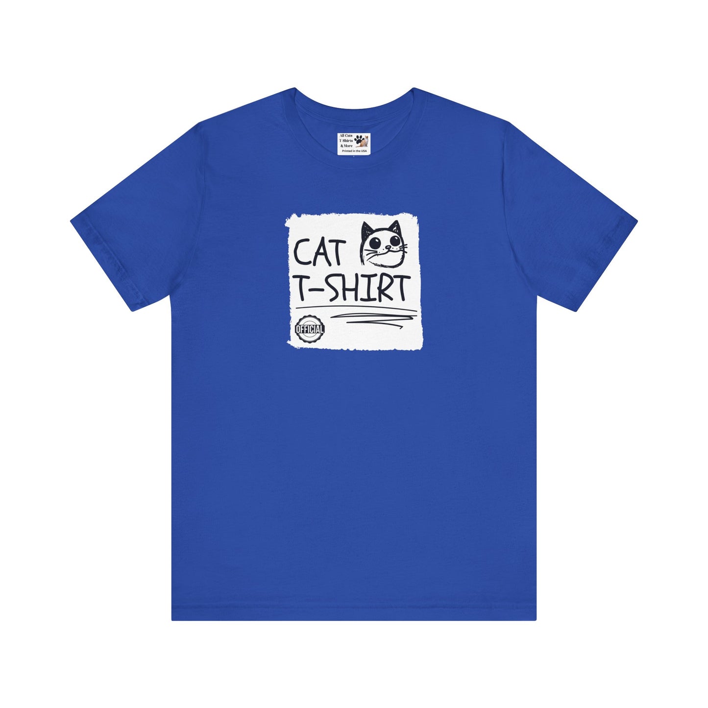 "Official Cat T-Shirt" [Tee #4] - (Cute & Funny Basic Amateur Style Cat Face Tee)