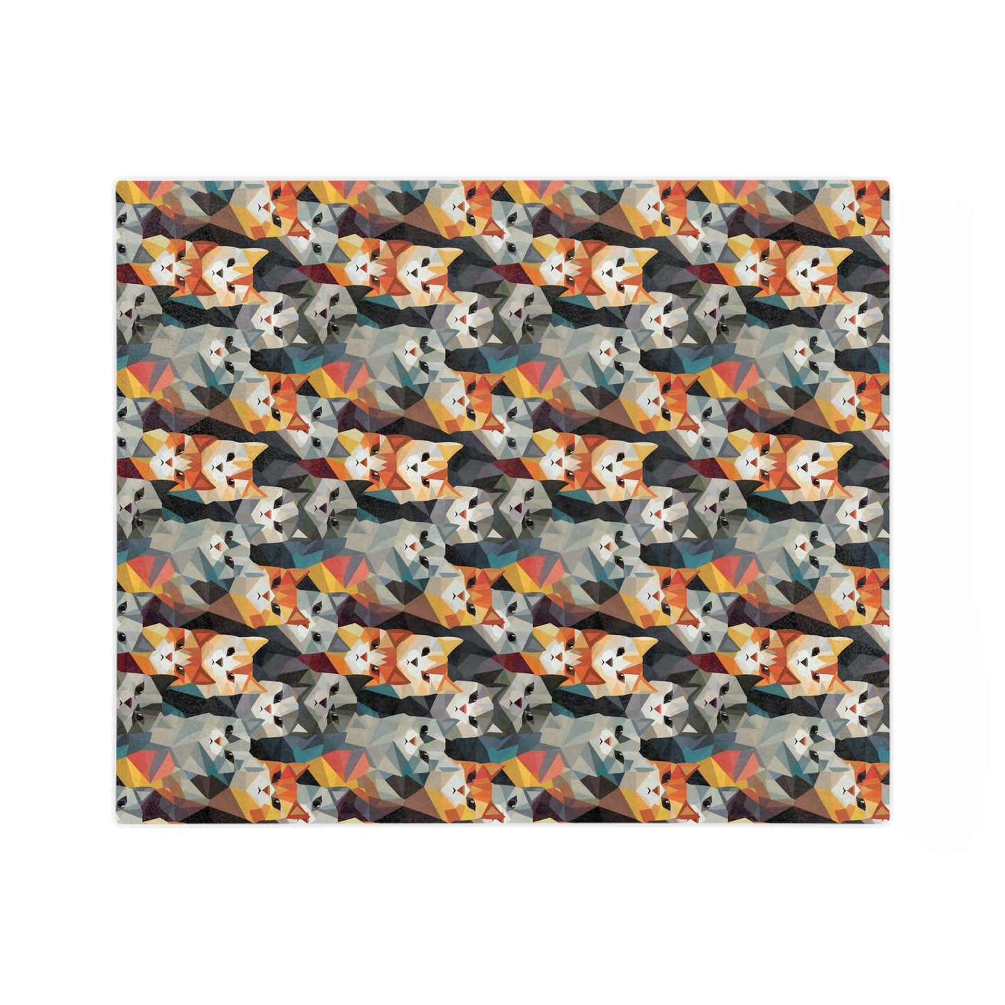 Colorful Geometric Cats Velveteen Microfiber Blanket