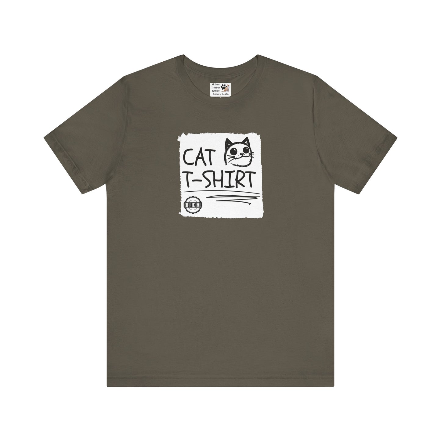 "Official Cat T-Shirt" [Tee #4] - (Cute & Funny Basic Amateur Style Cat Face Tee)