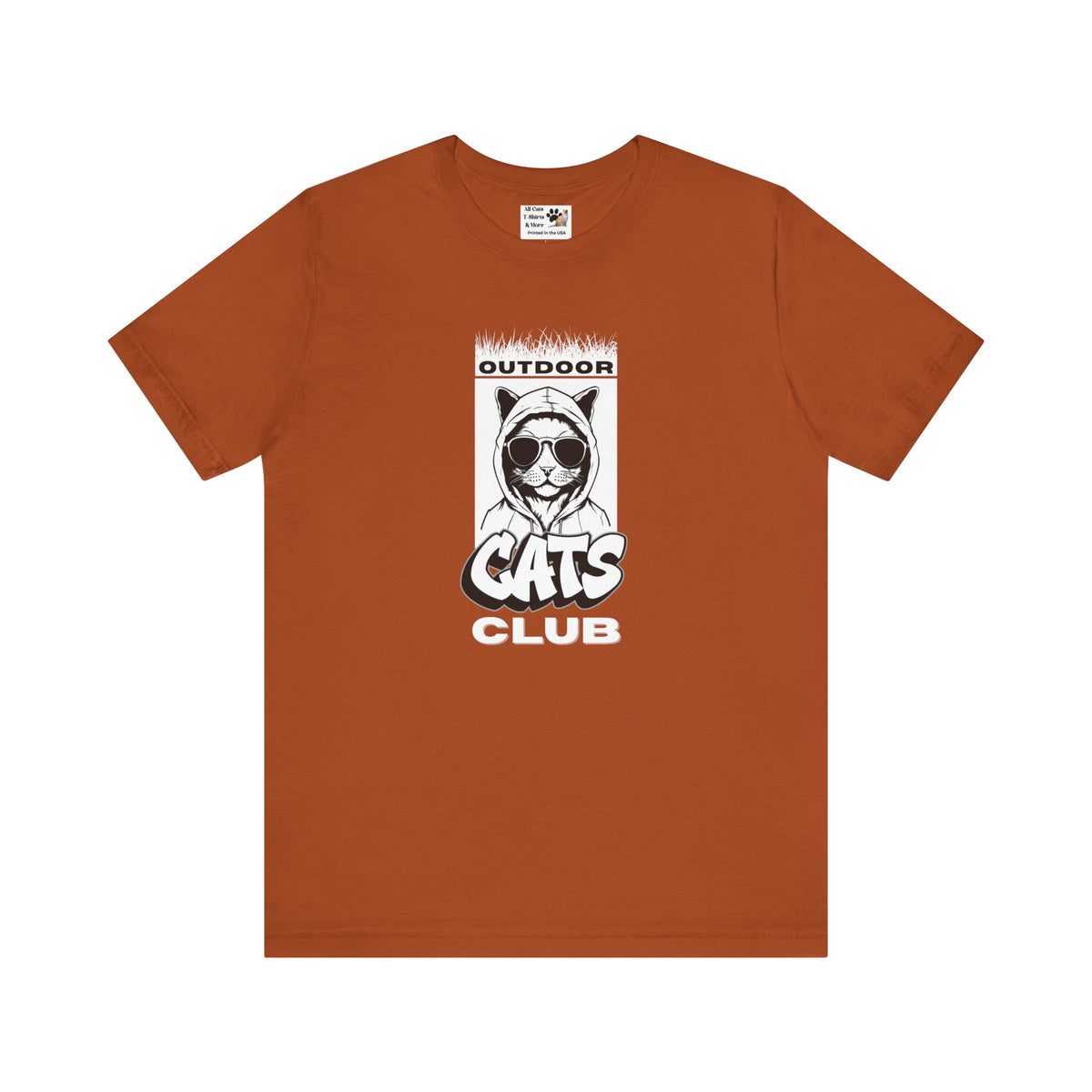 Outdoor Cats Club T-Shirt - (Unisex Jersey Short Sleeve Graphic Tee for Cat Lovers)