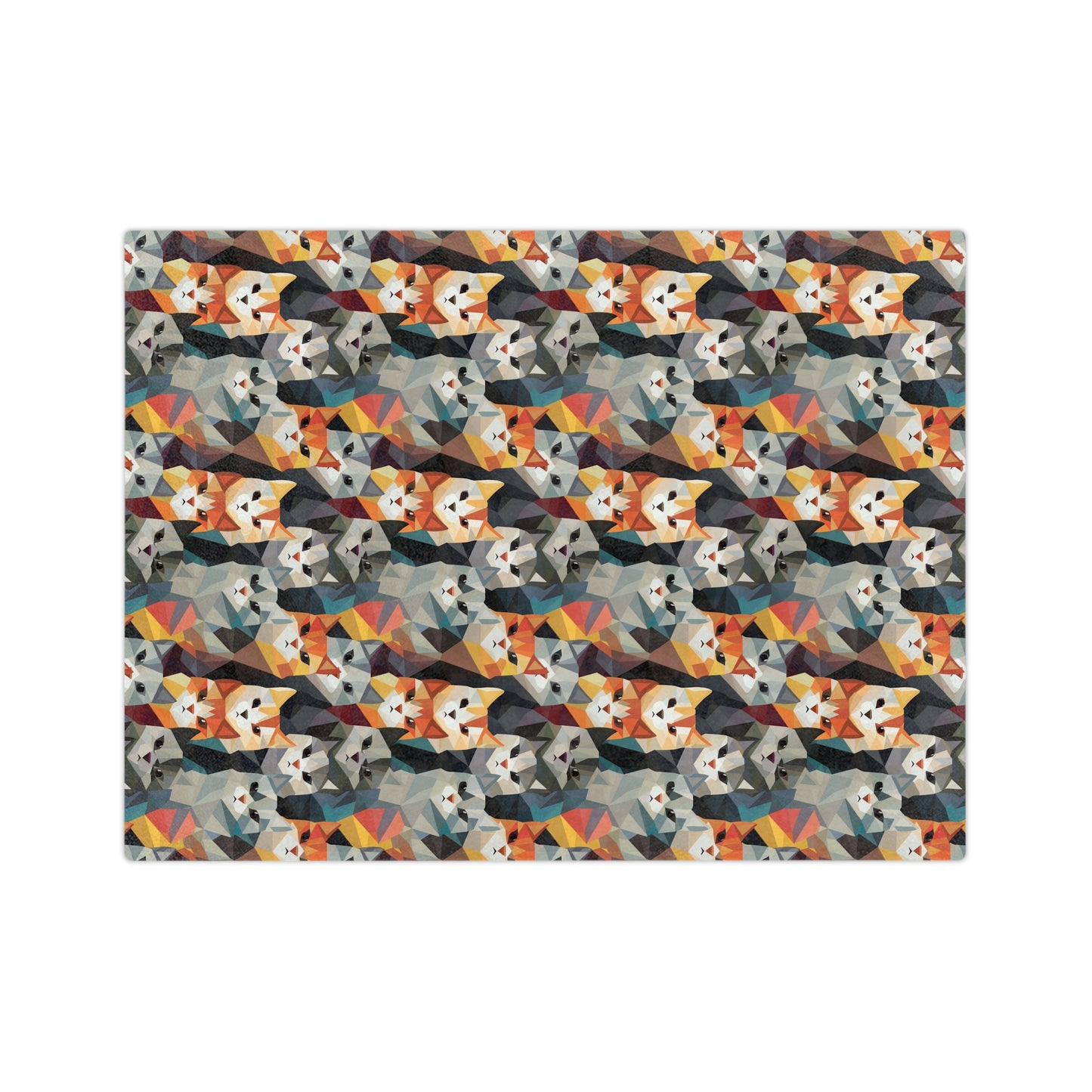 Colorful Geometric Cats Velveteen Microfiber Blanket