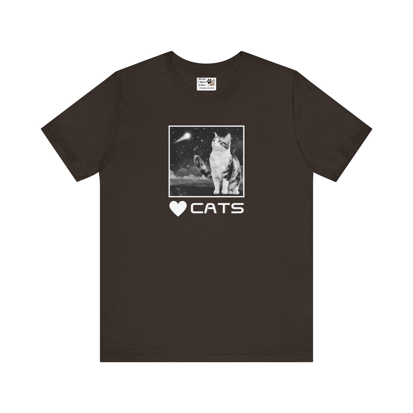 "Heart Cats" or "Love Cats" T-Shirt #2 - (Cat and Starry Sky Tee)