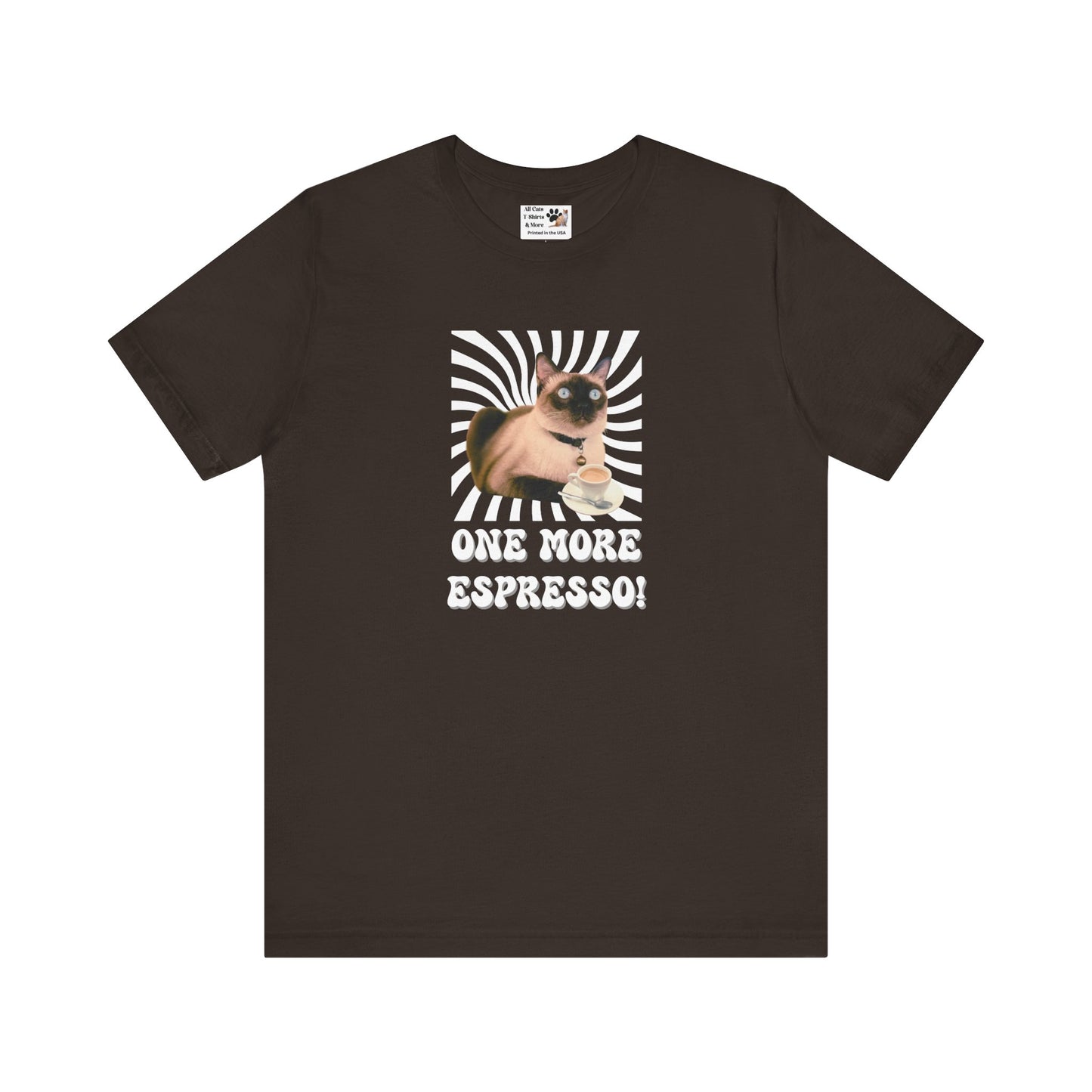 One More Espresso! - (Cat & Coffee T-Shirt #2, Color)