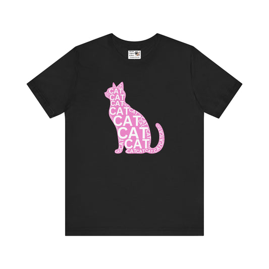 "CAT in a Cat, T-Shirt" - Cat Lover Unisex Jersey Tee - Playful Pink Cat Design