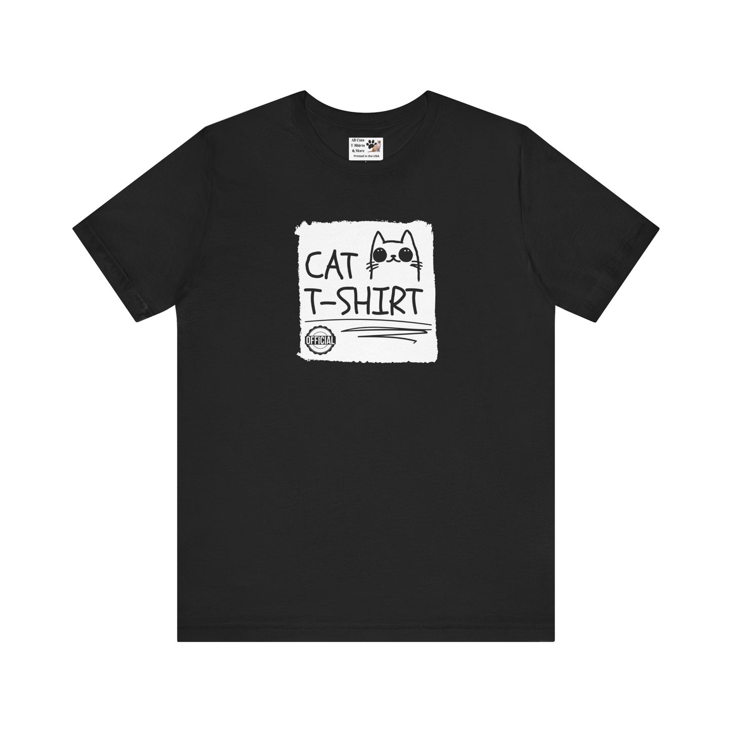"Official Cat T-Shirt" [Tee #3] - (Cute & Funny Basic Amateur Style Cat Face Tee)