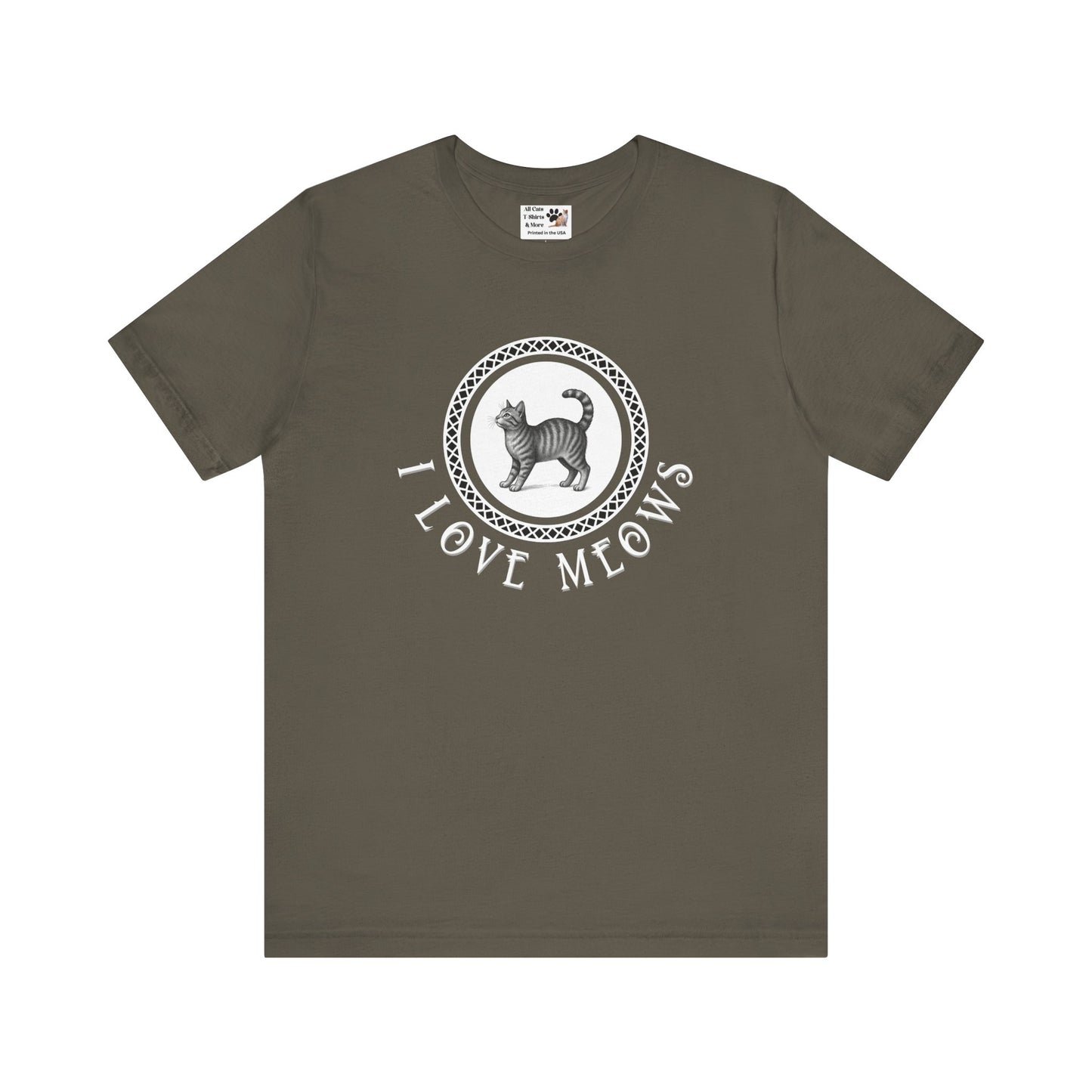 I Love Meows Cat T-Shirt – (Tee #3, Cute Retro Kitty Tee for Cat Lovers)