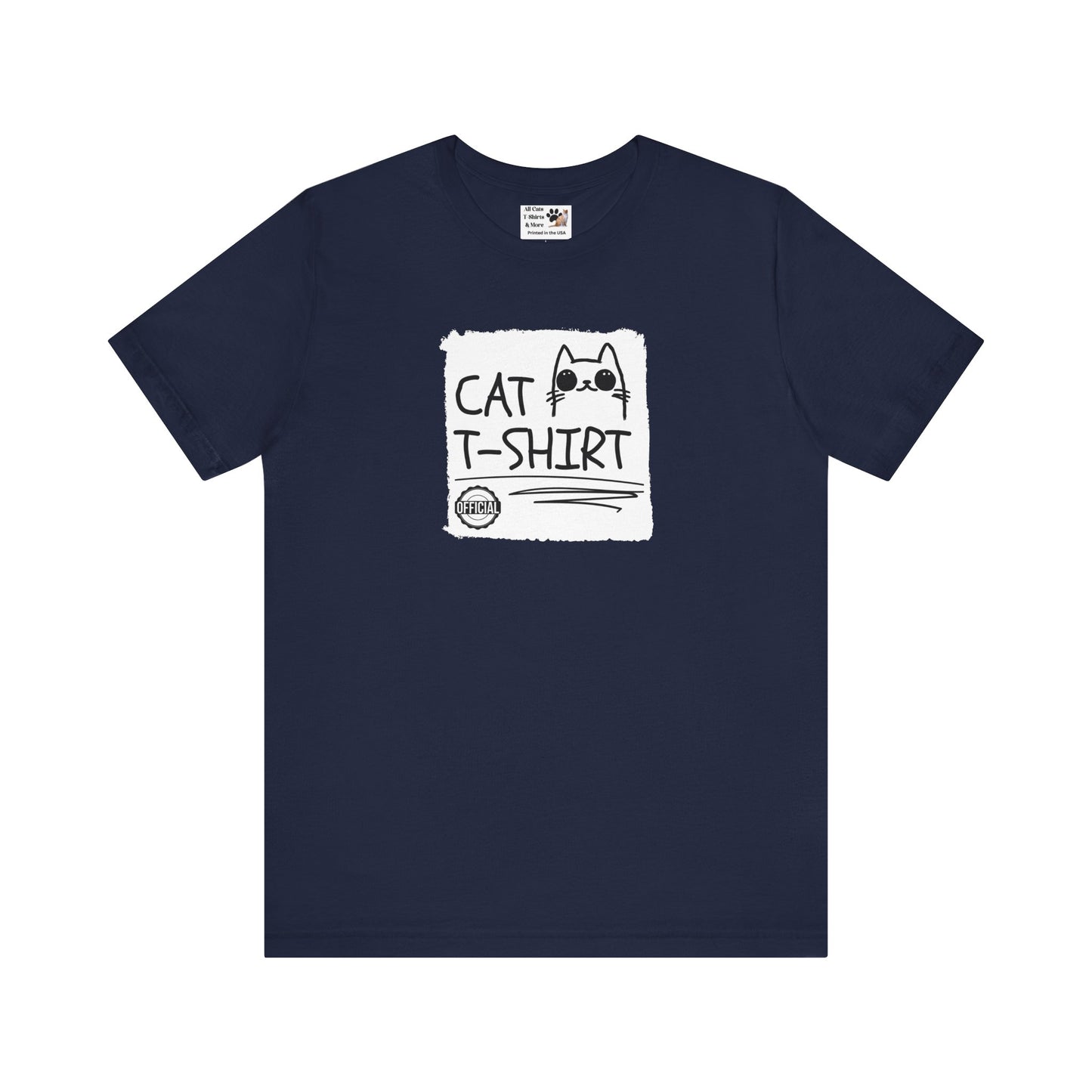 "Official Cat T-Shirt" [Tee #3] - (Cute & Funny Basic Amateur Style Cat Face Tee)
