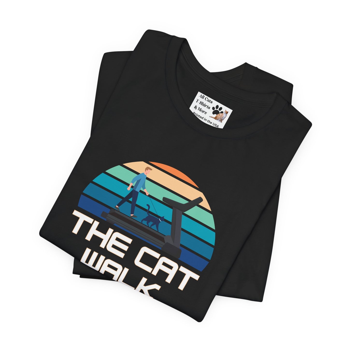 The "Cat Walk" Colorful Vintage Style T-Shirt [#3] - (Unisex Casual Top, Cat Owner Gift, Cat Fan Apparel)