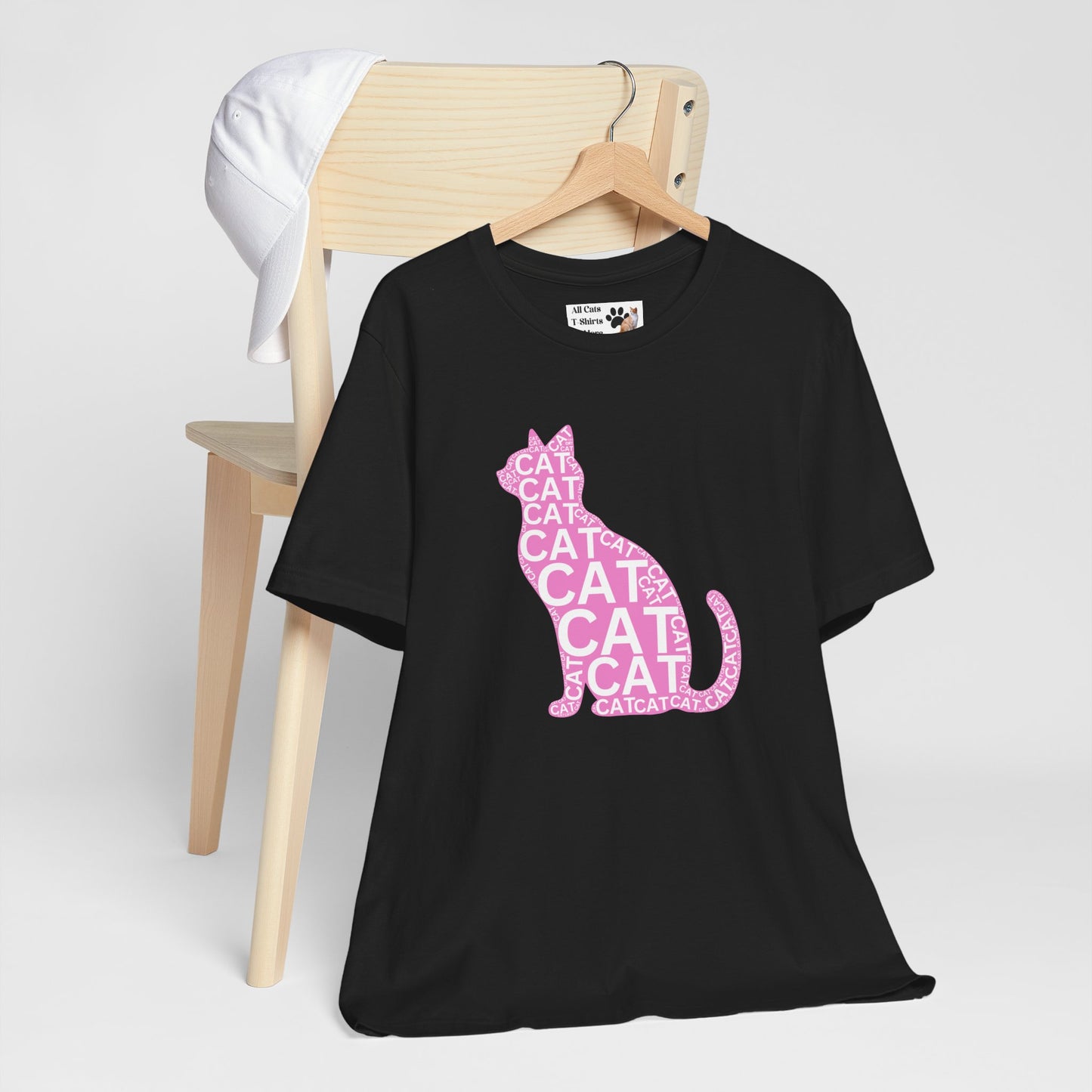 "CAT in a Cat, T-Shirt" - Cat Lover Unisex Jersey Tee - Playful Pink Cat Design