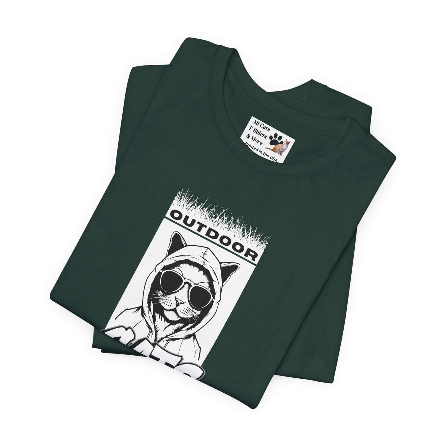Outdoor Cats Club T-Shirt - (Unisex Jersey Short Sleeve Graphic Tee for Cat Lovers)