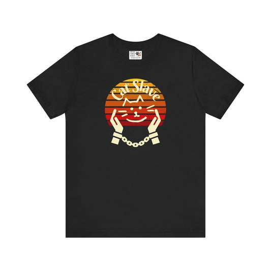 Cat Slave Vintage Sunset T-Shirt - (Unisex Jersey Tee - Casual & Trendy "Partly Distressed Style" Design)